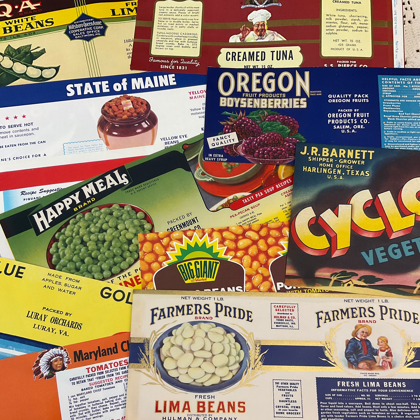 Vintage Can Labels – Variety Pack of 10