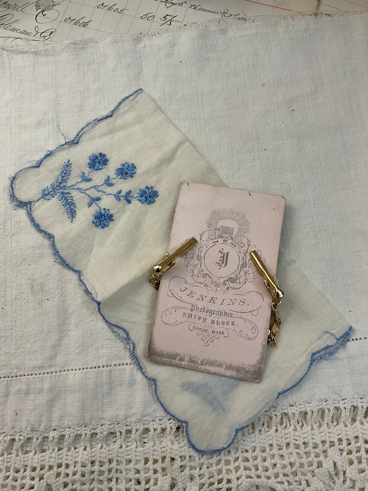 Sweater Clip with Blue Hankie