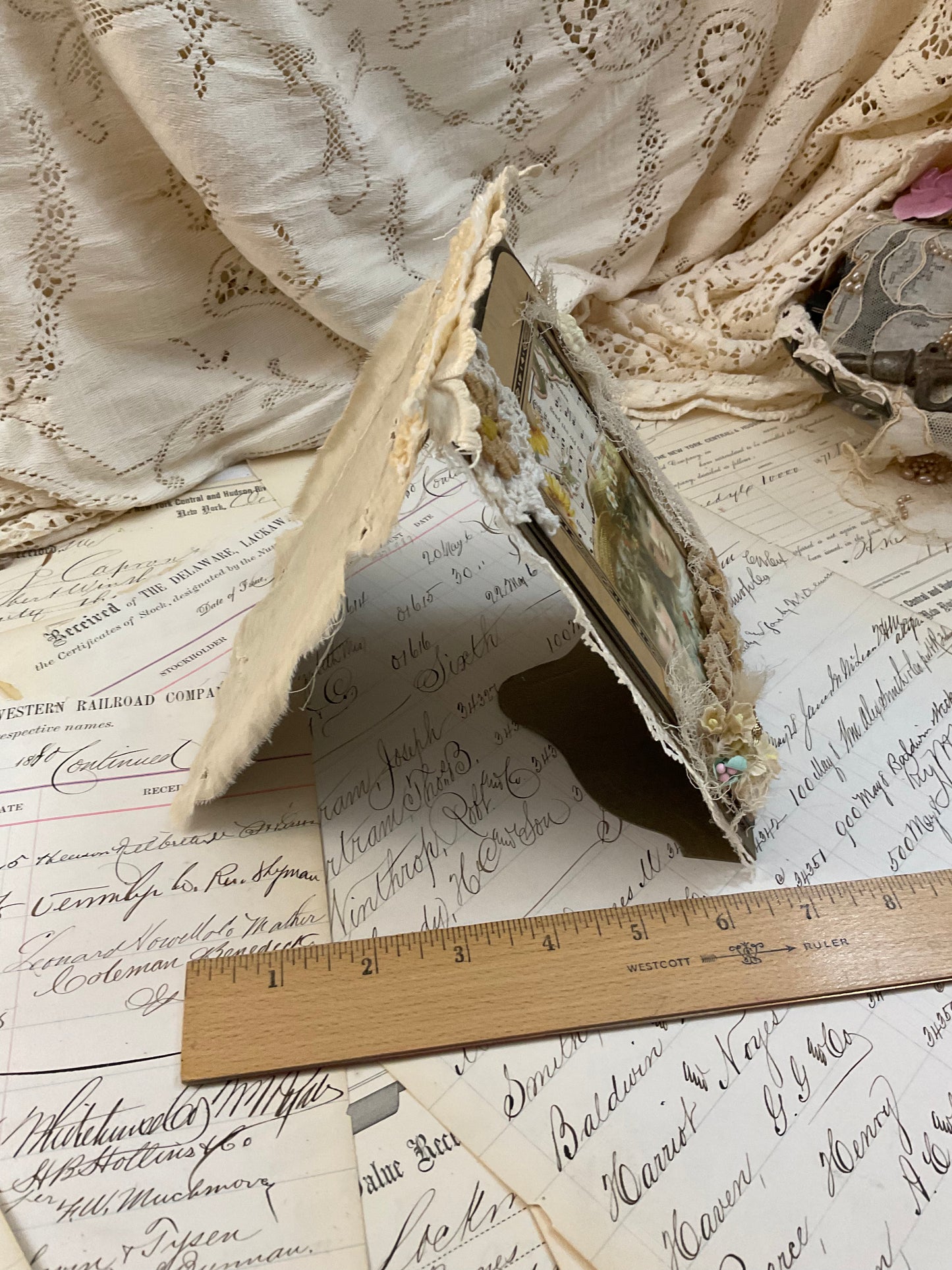 Vintage photo frame shelf sit