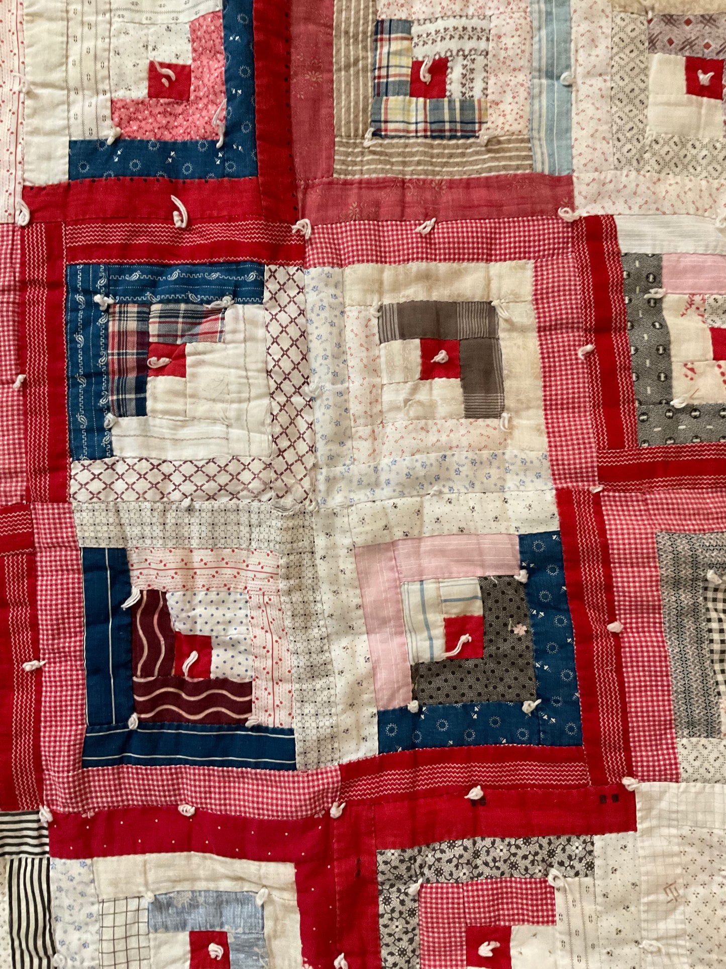 Extra Large piece of Log Cabin Quilt piece