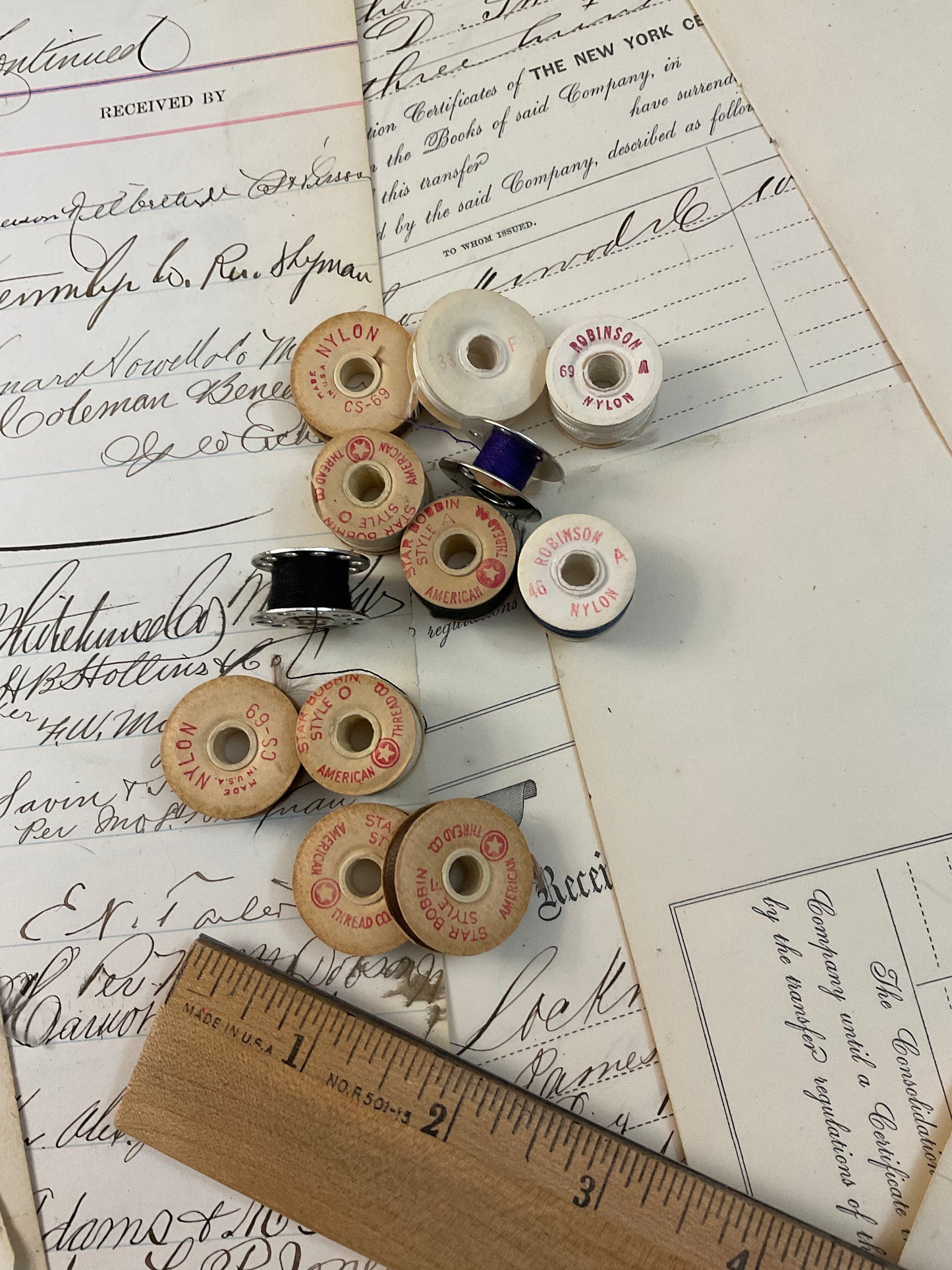 12 Bobbins- Paper and Metal