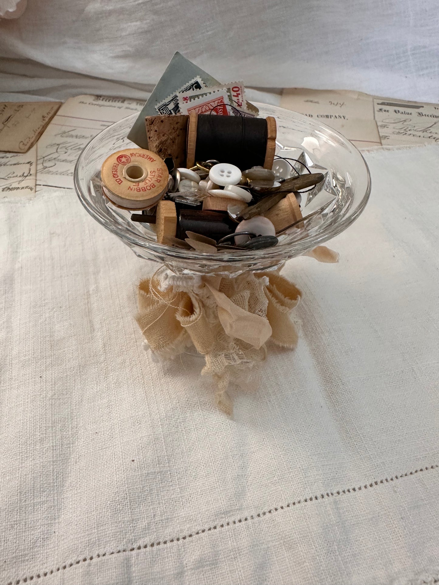 Pedestal dish with this and that