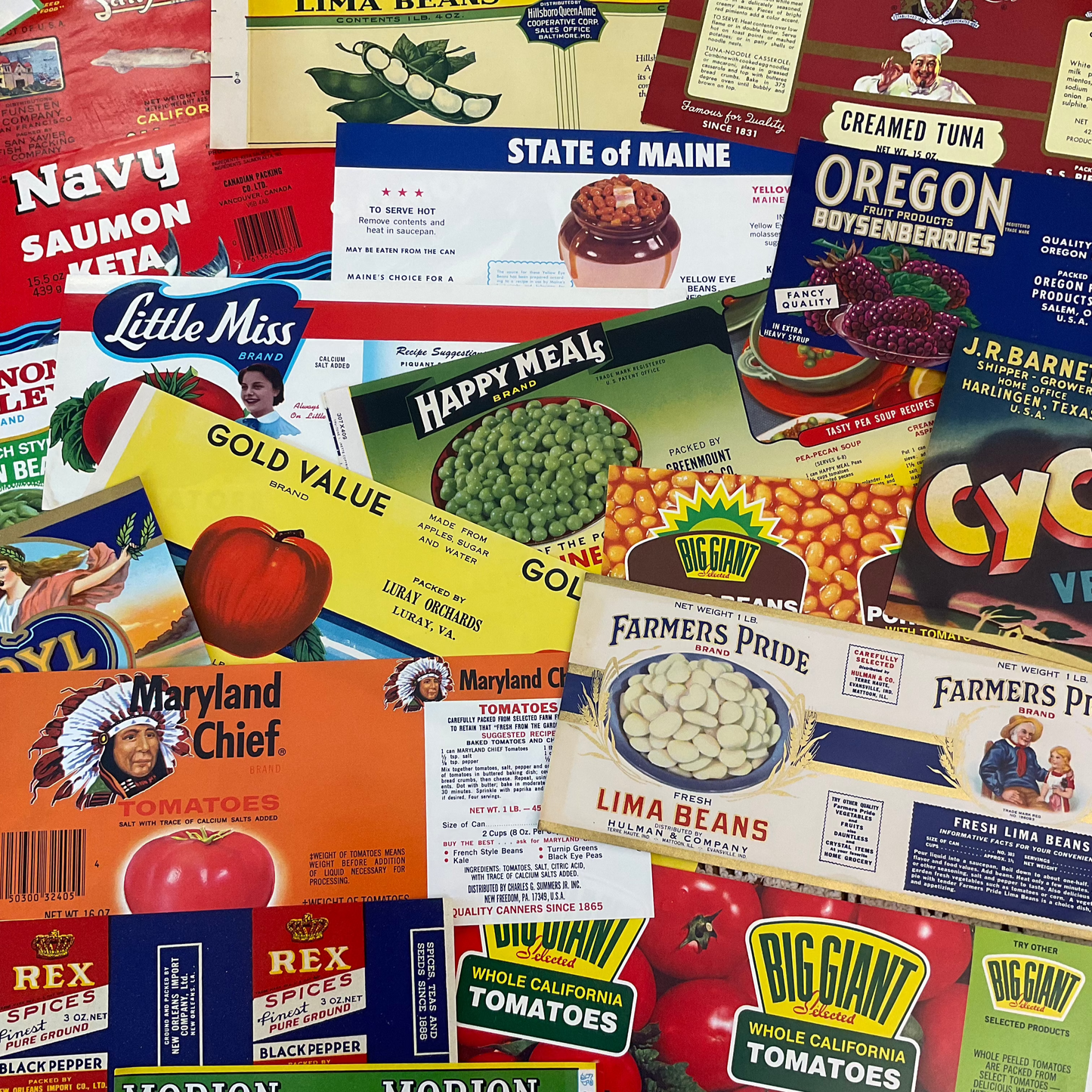 Vintage Can Labels – Variety Pack of 10