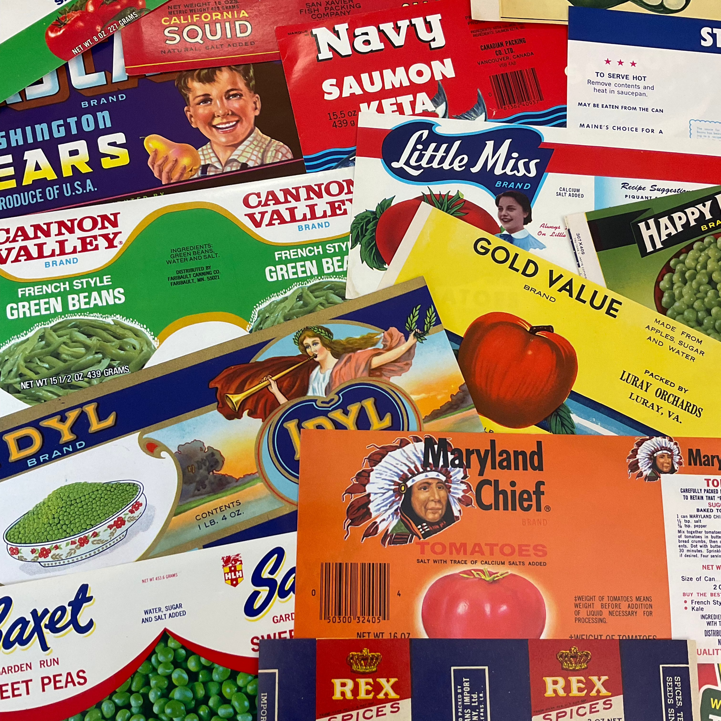 Vintage Can Labels – Variety Pack of 10