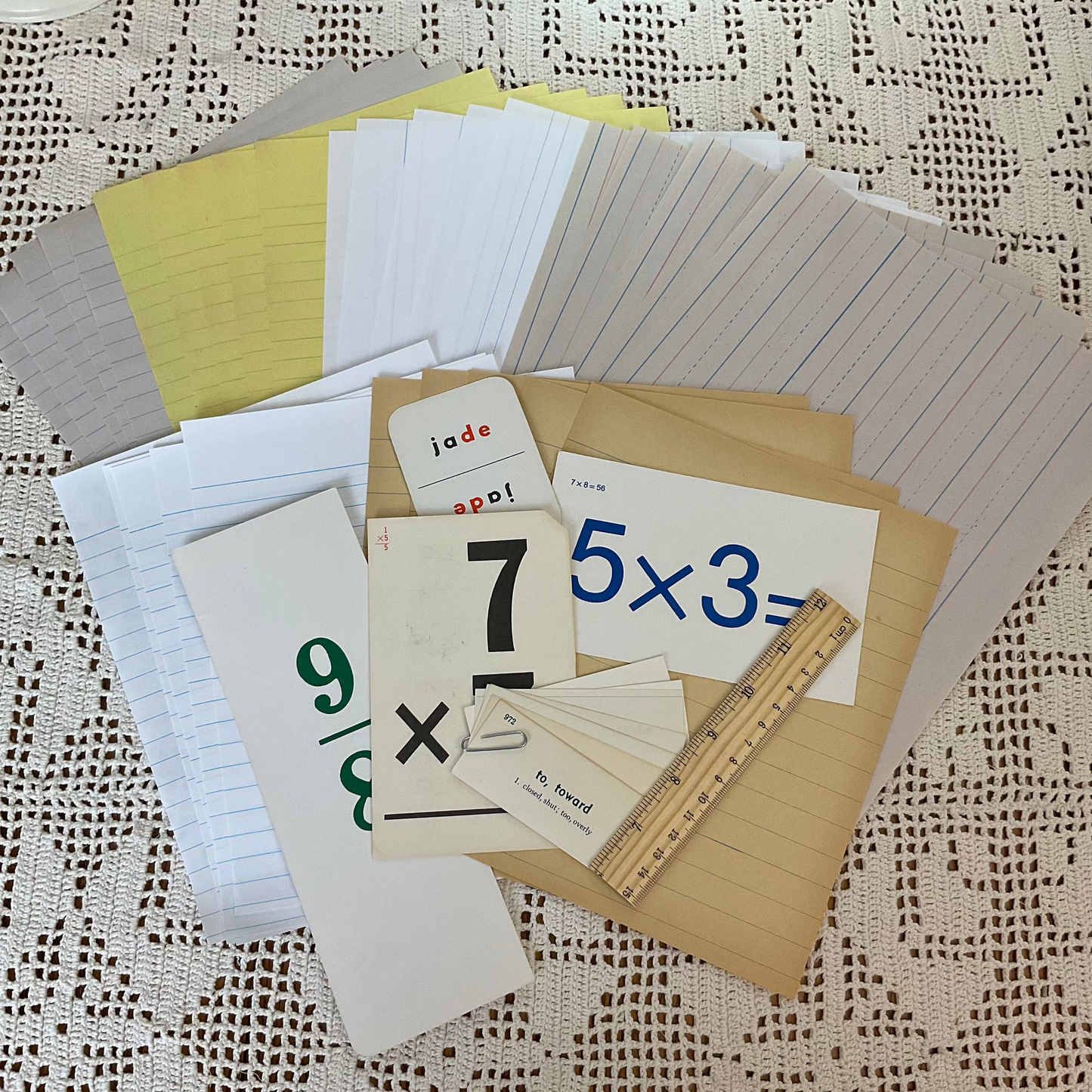 Junk Journal Writing Paper & Flash Card Bundle