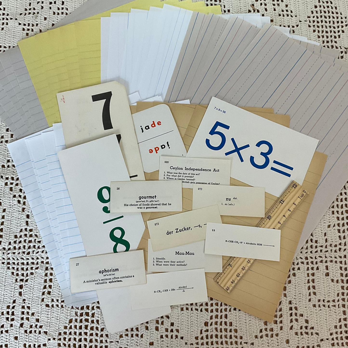 Junk Journal Writing Paper & Flash Card Bundle