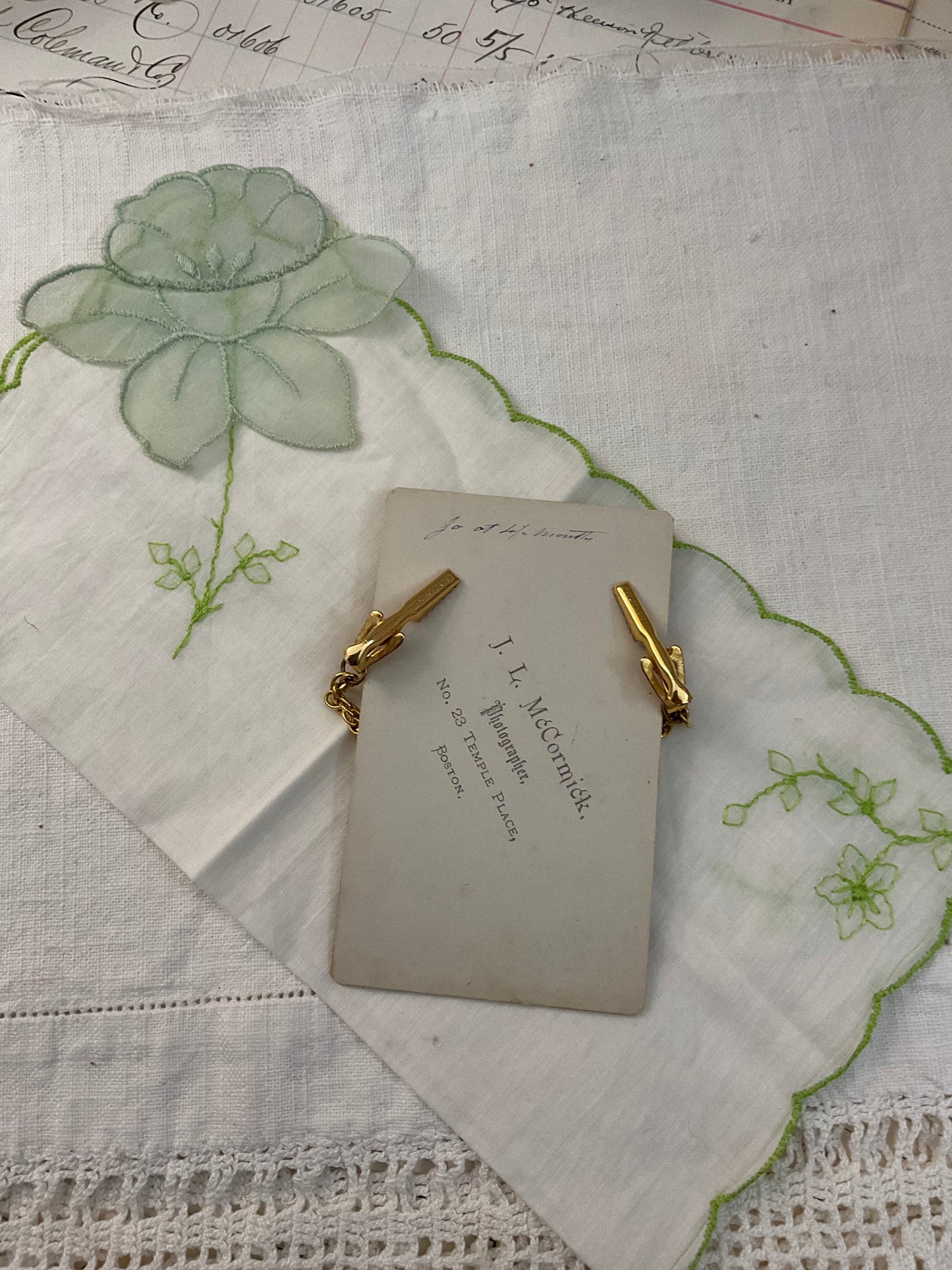 Sweater Clip with Green Hankie