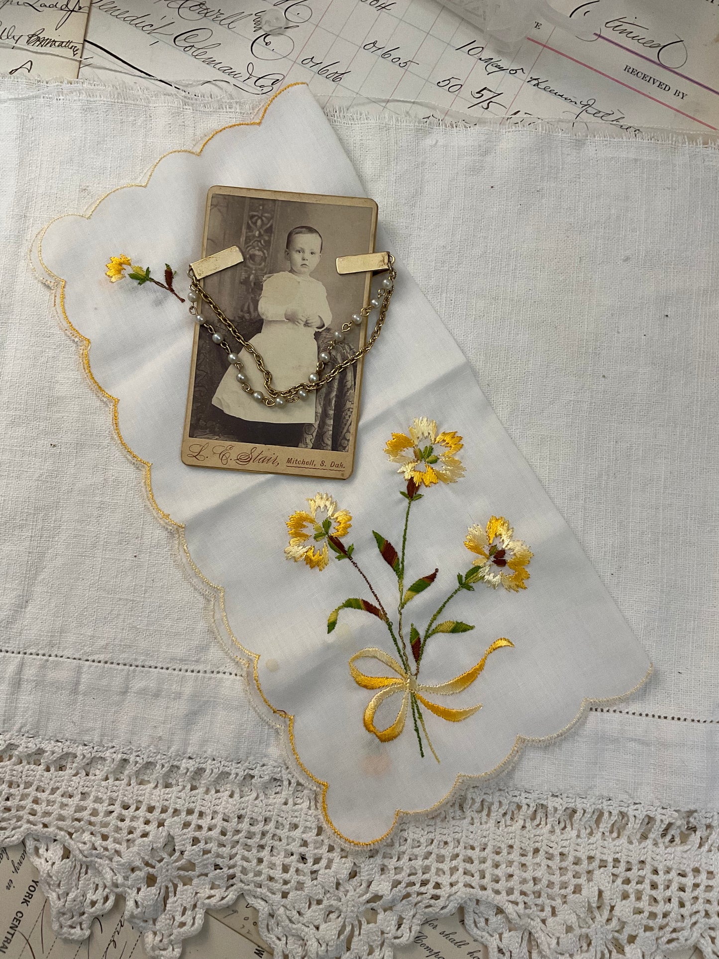 Sweater Clip with Yellow Hanky ￼