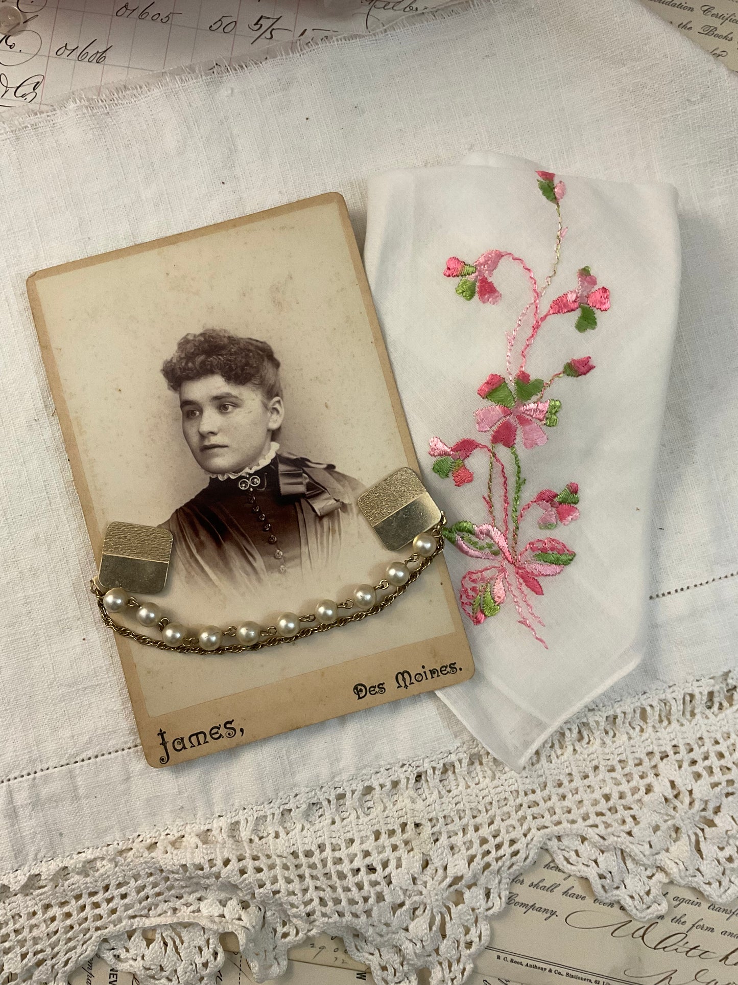 Sweater Clip with Pink Hanky