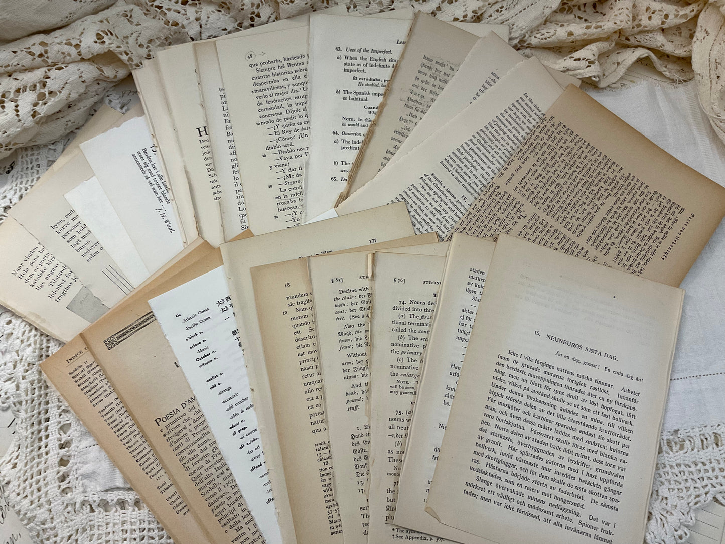 Foreign language book pages