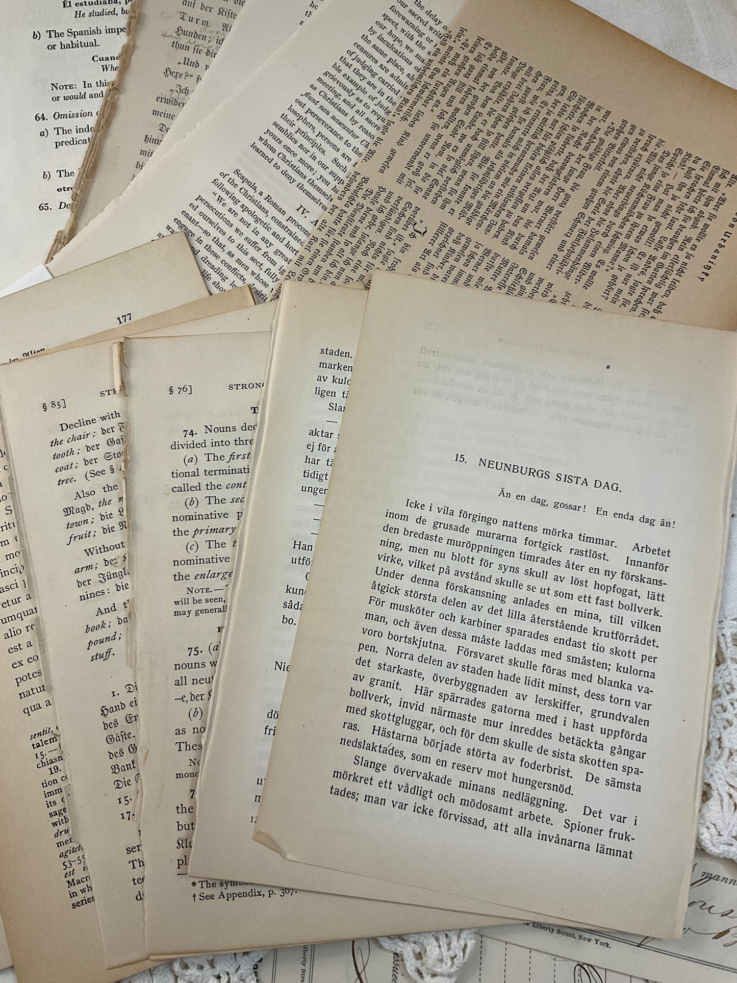 Foreign language book pages