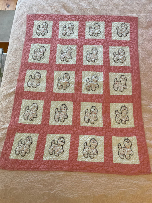 Pink Cat Baby Quilt