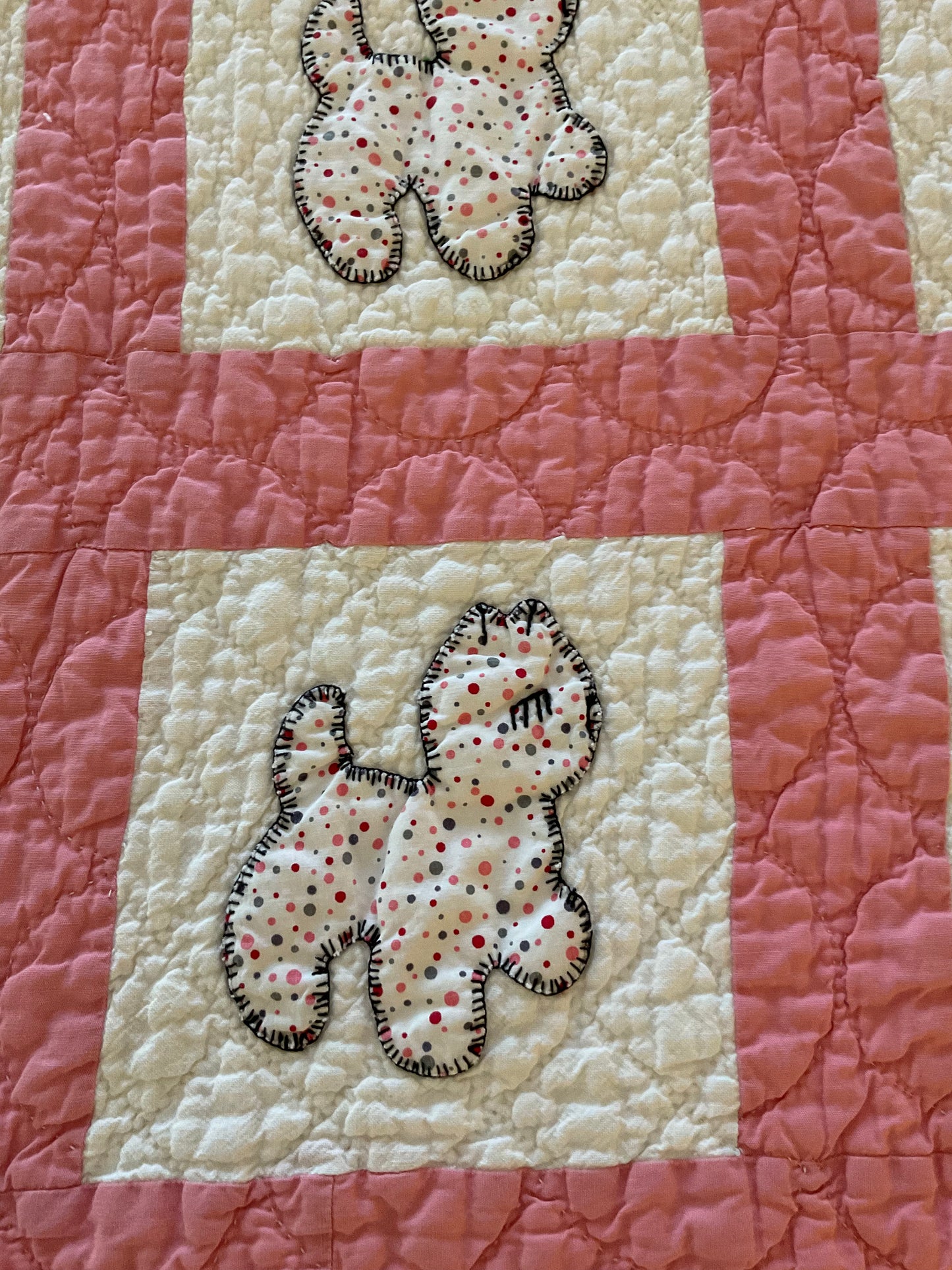 Pink Cat Baby Quilt