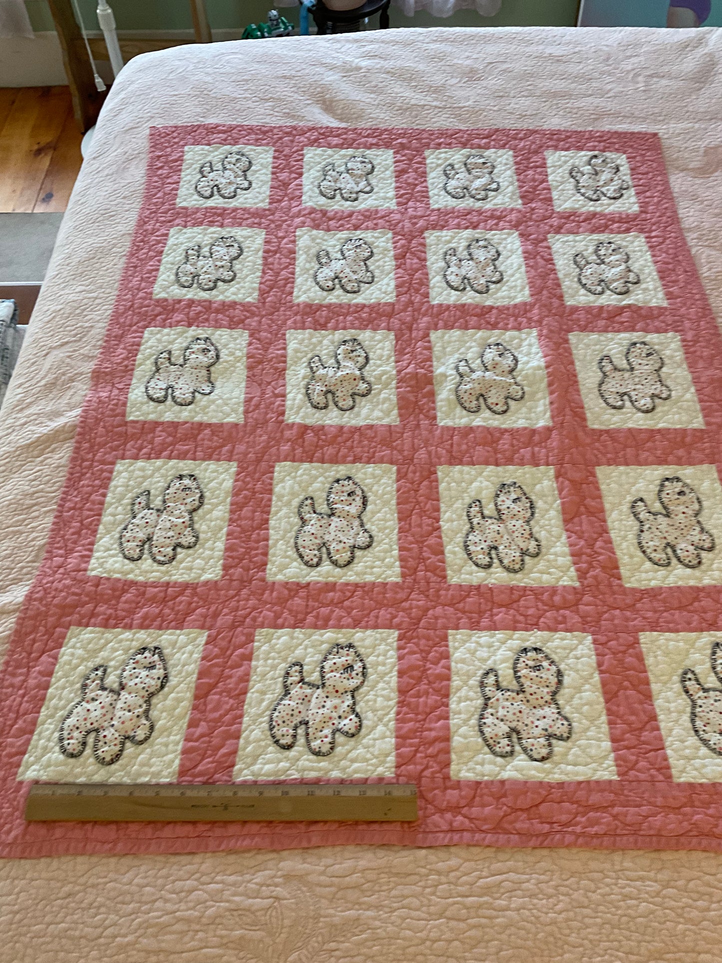 Pink Cat Baby Quilt