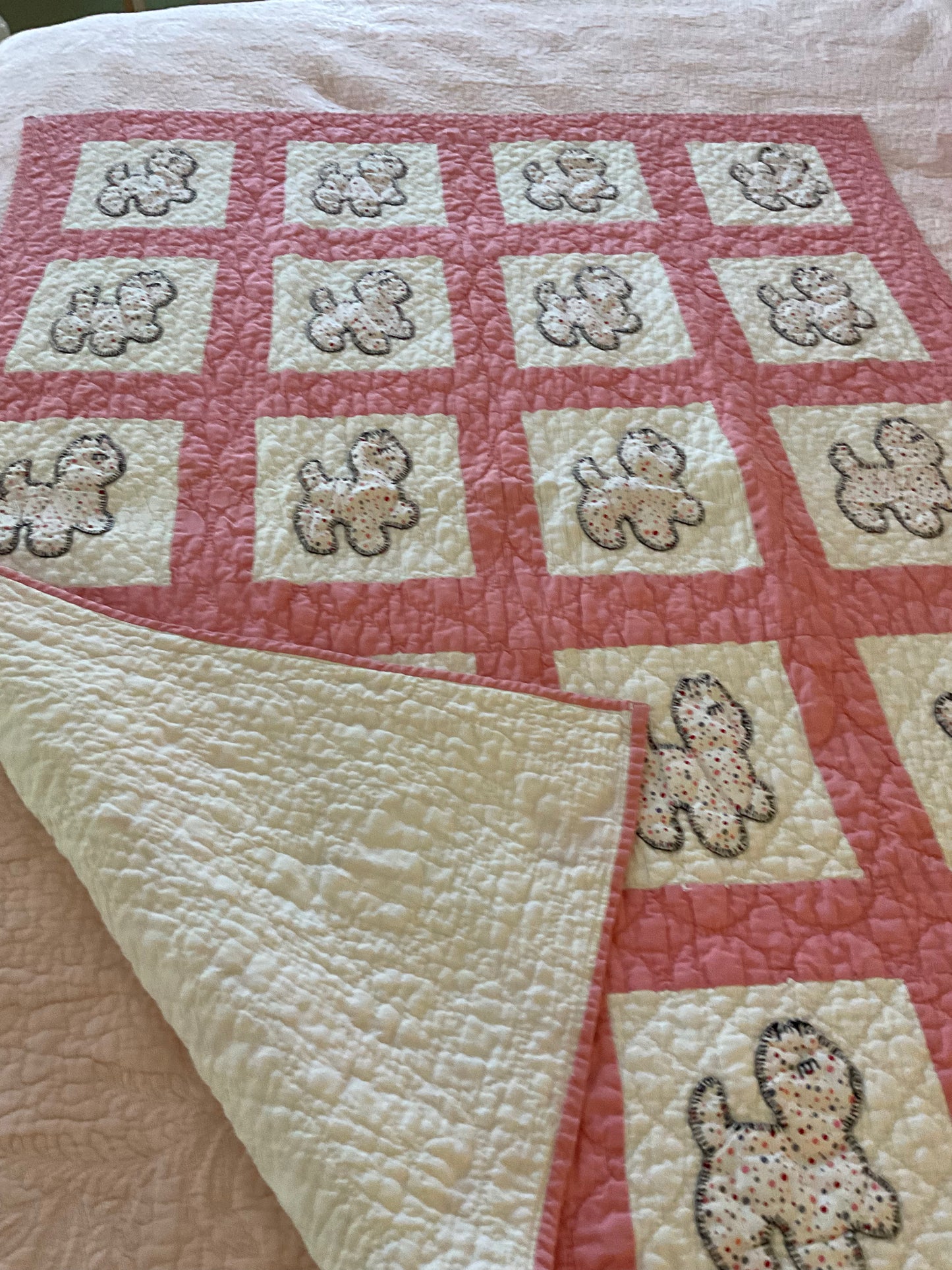 Pink Cat Baby Quilt