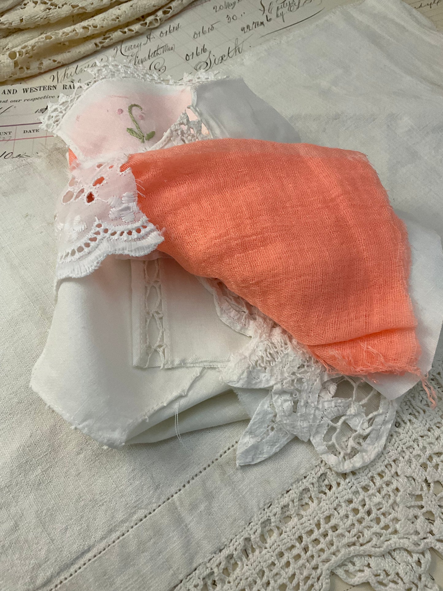 Peach and Floral linen Bundle