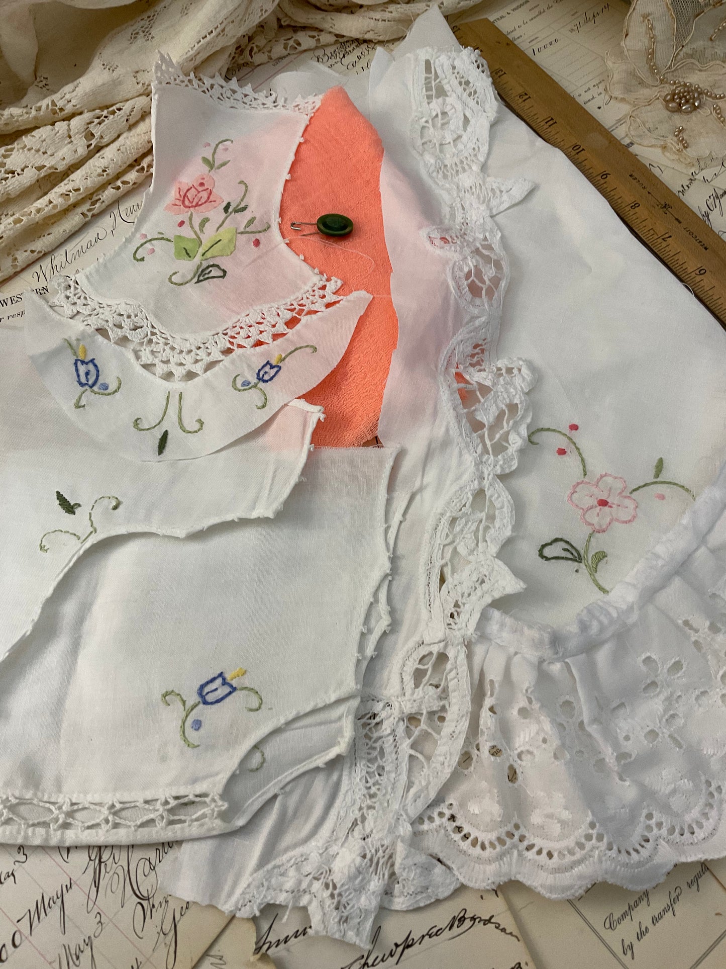 Peach and Floral linen Bundle