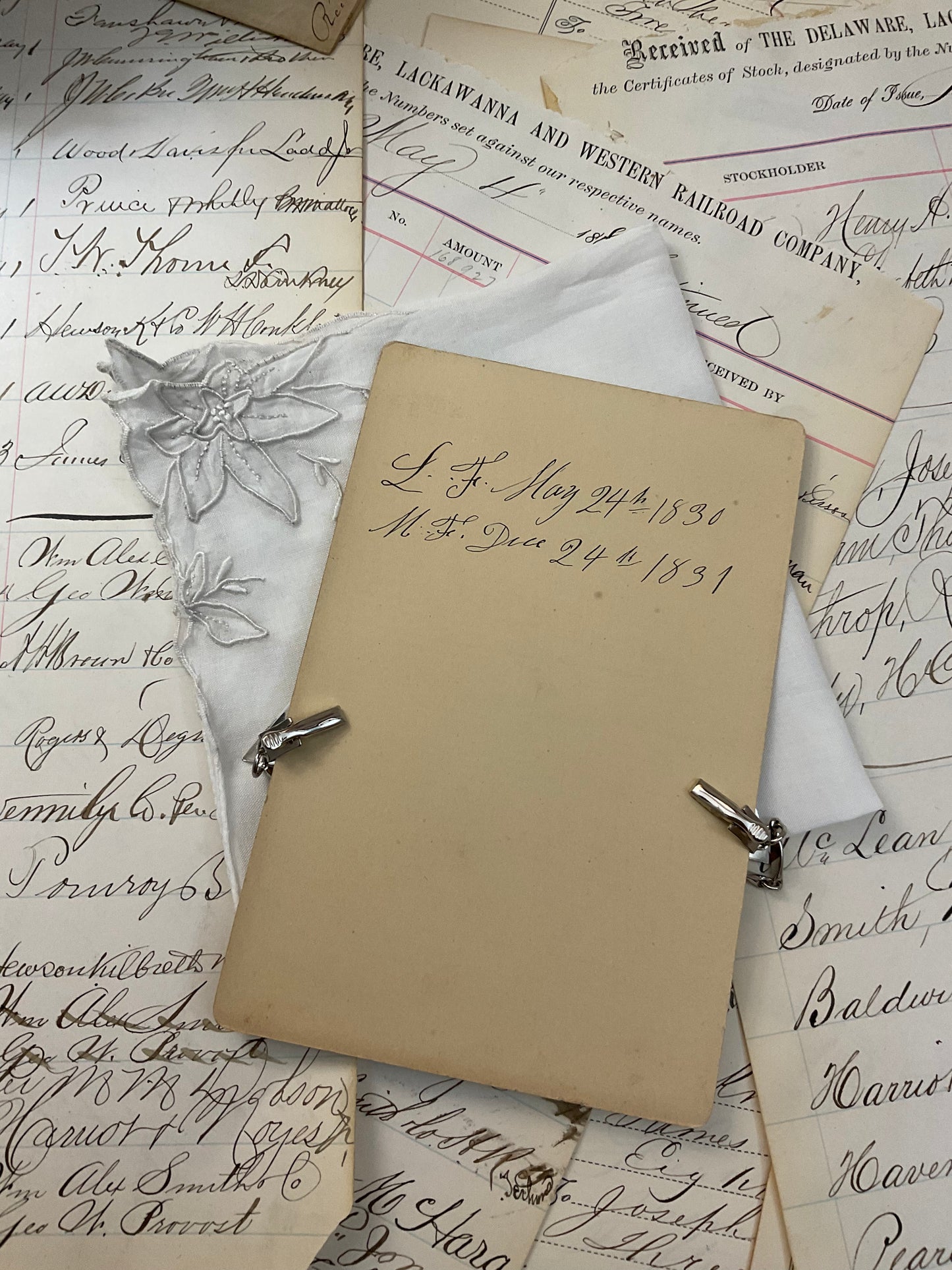 Sweater Clip w/Cabinet Card and Hankie - D