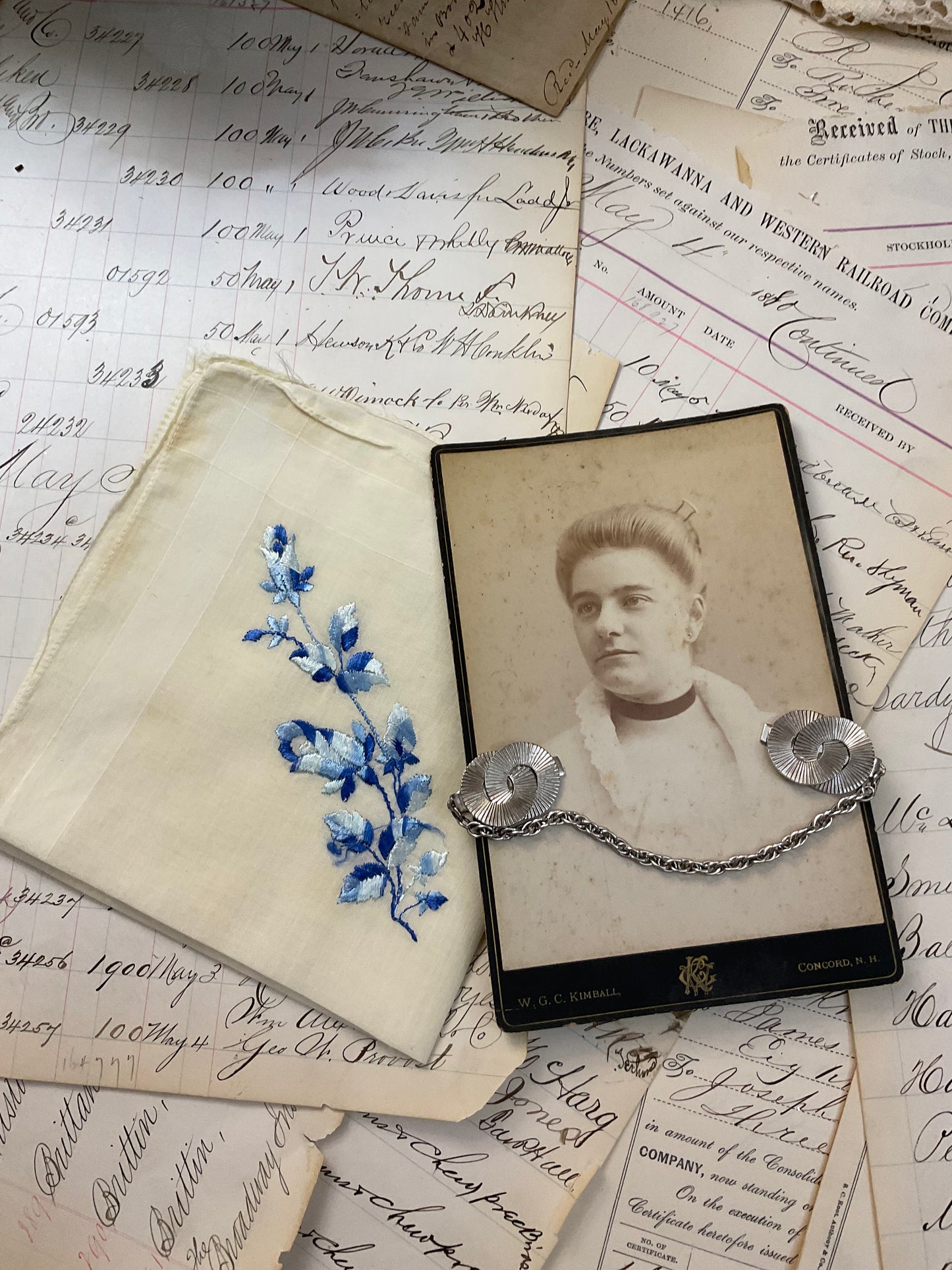 Sweater Clip w/Cabinet Card and Hankie - G
