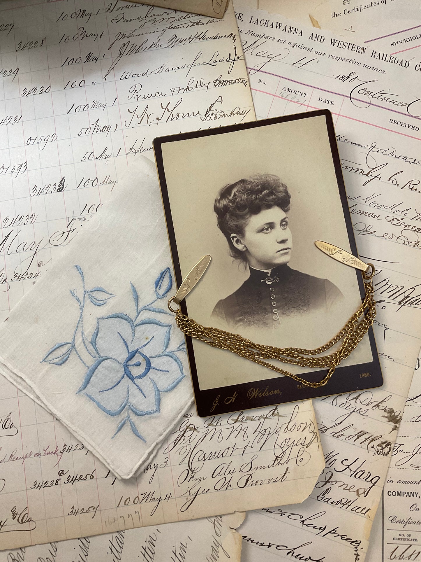 Sweater Clip w/Cabinet Card and Hankie - H