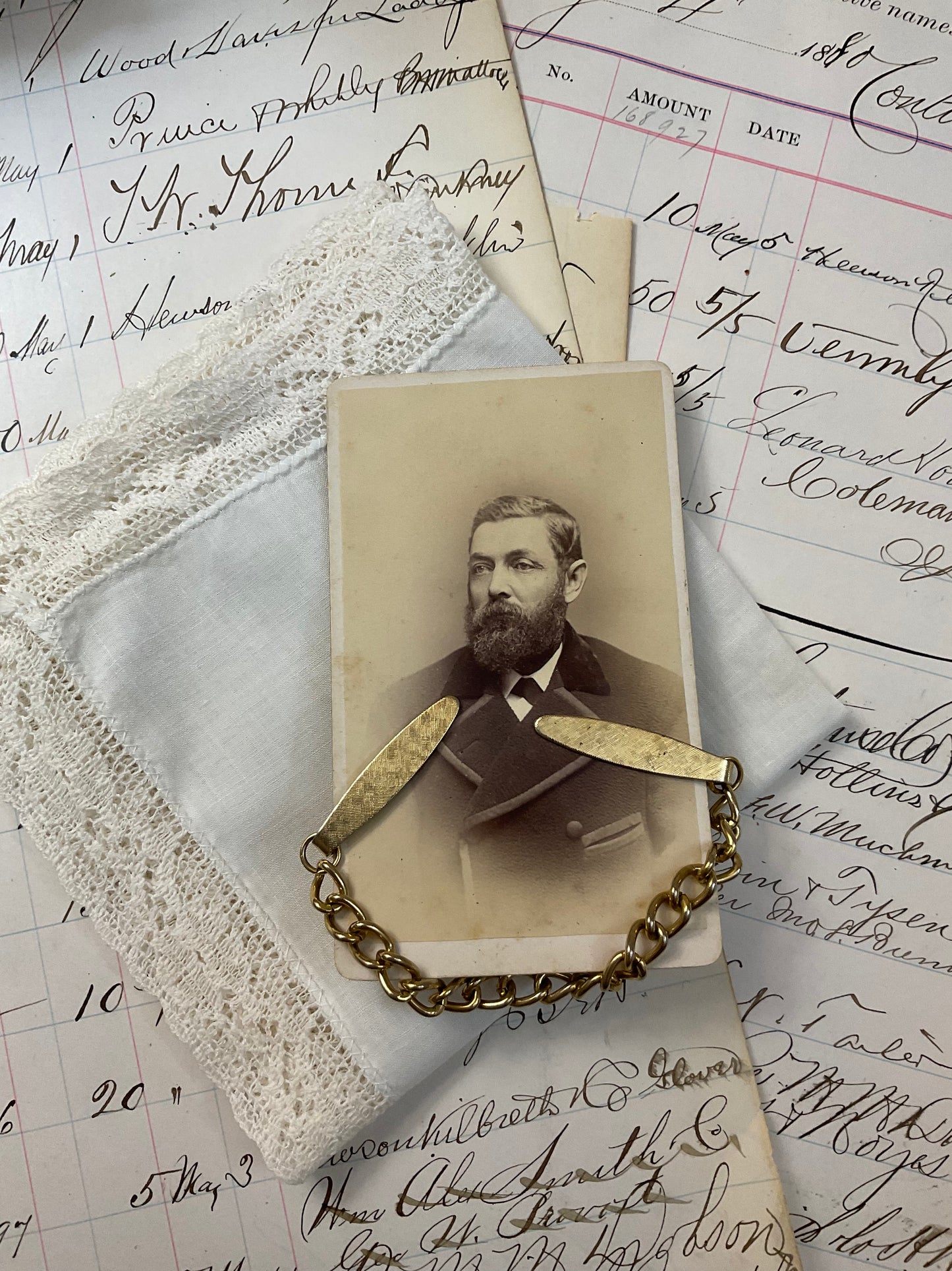 Sweater Clip w/Cabinet Card and Hankie - J
