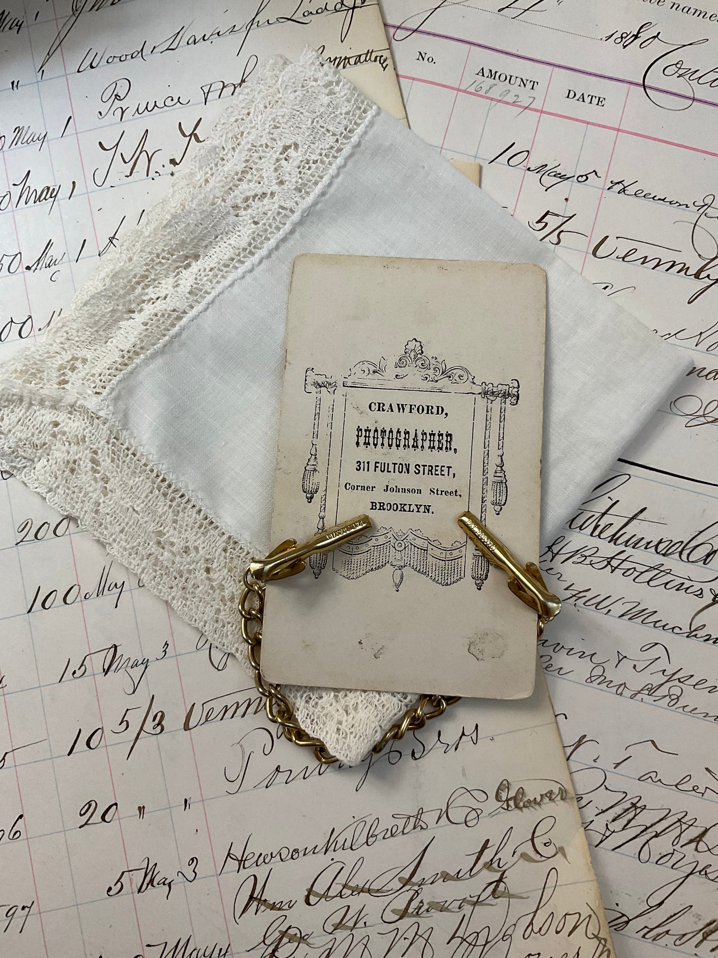 Sweater Clip w/Cabinet Card and Hankie - J