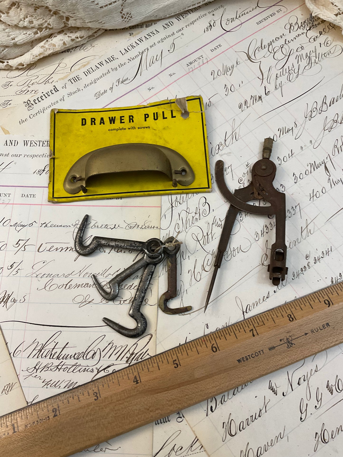 Hooks, Drawer Pull and Compass