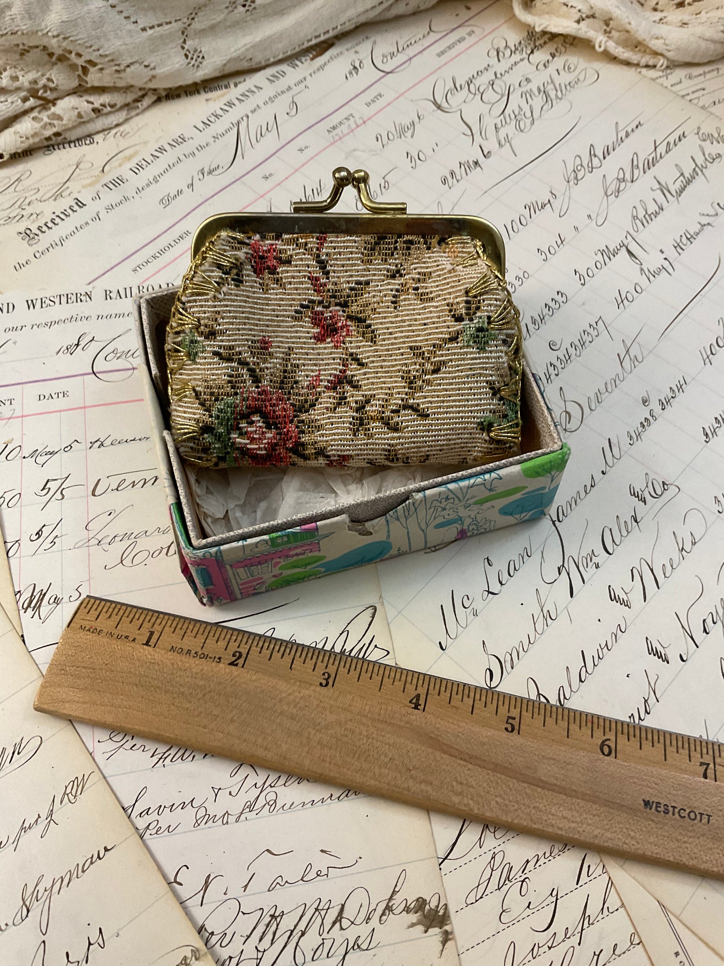 Tapestry change purse