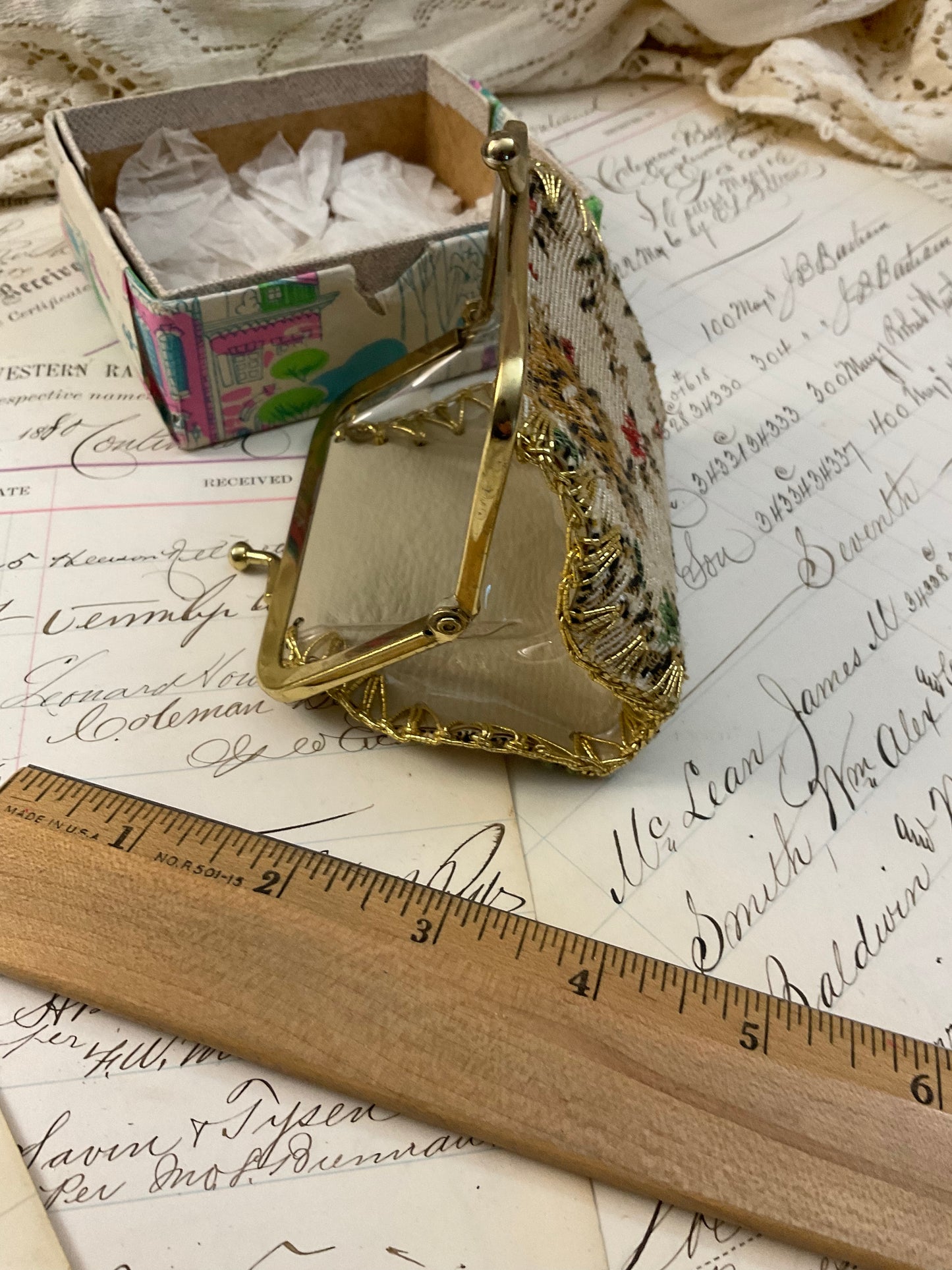 Tapestry change purse