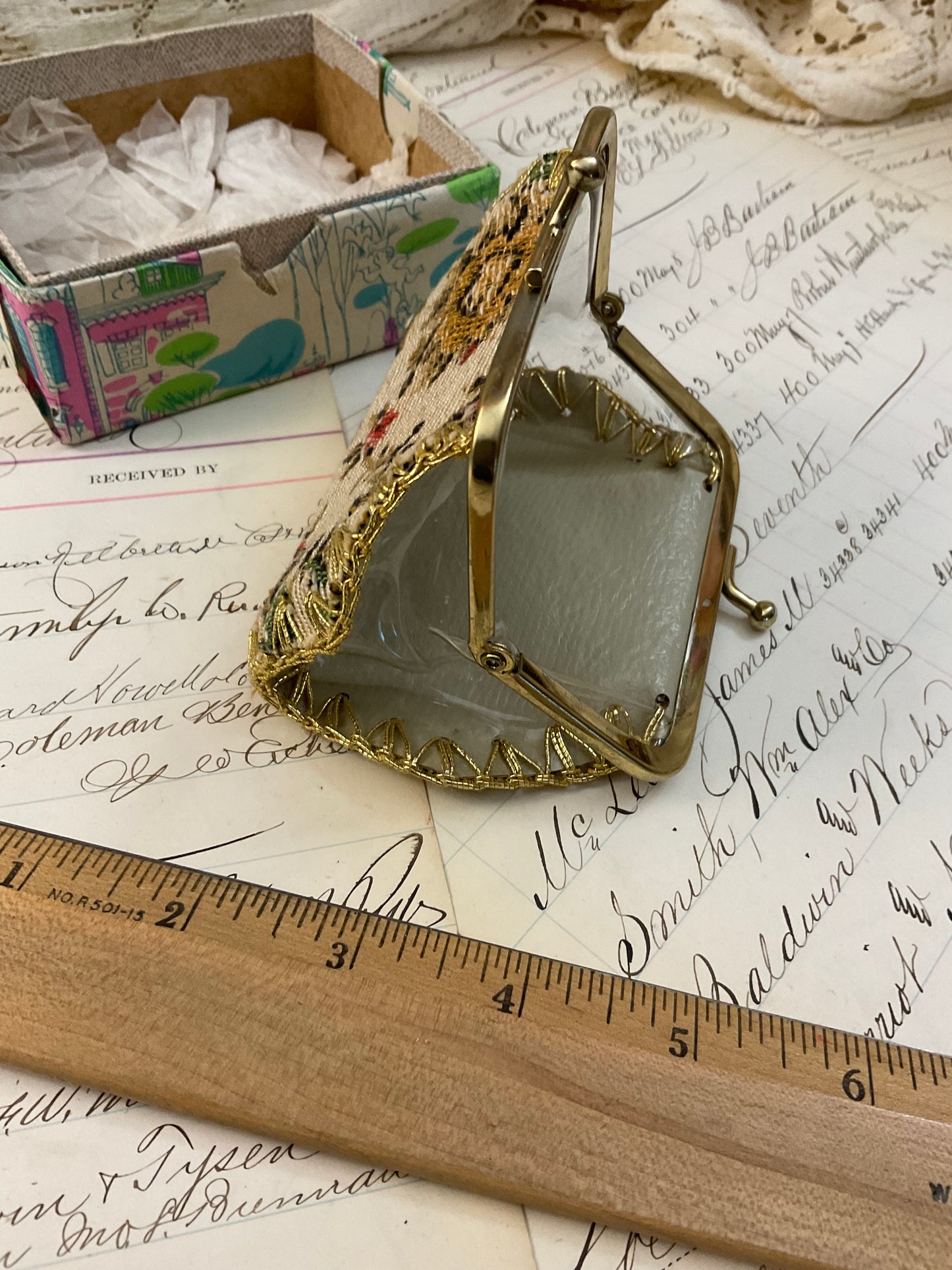 Tapestry change purse