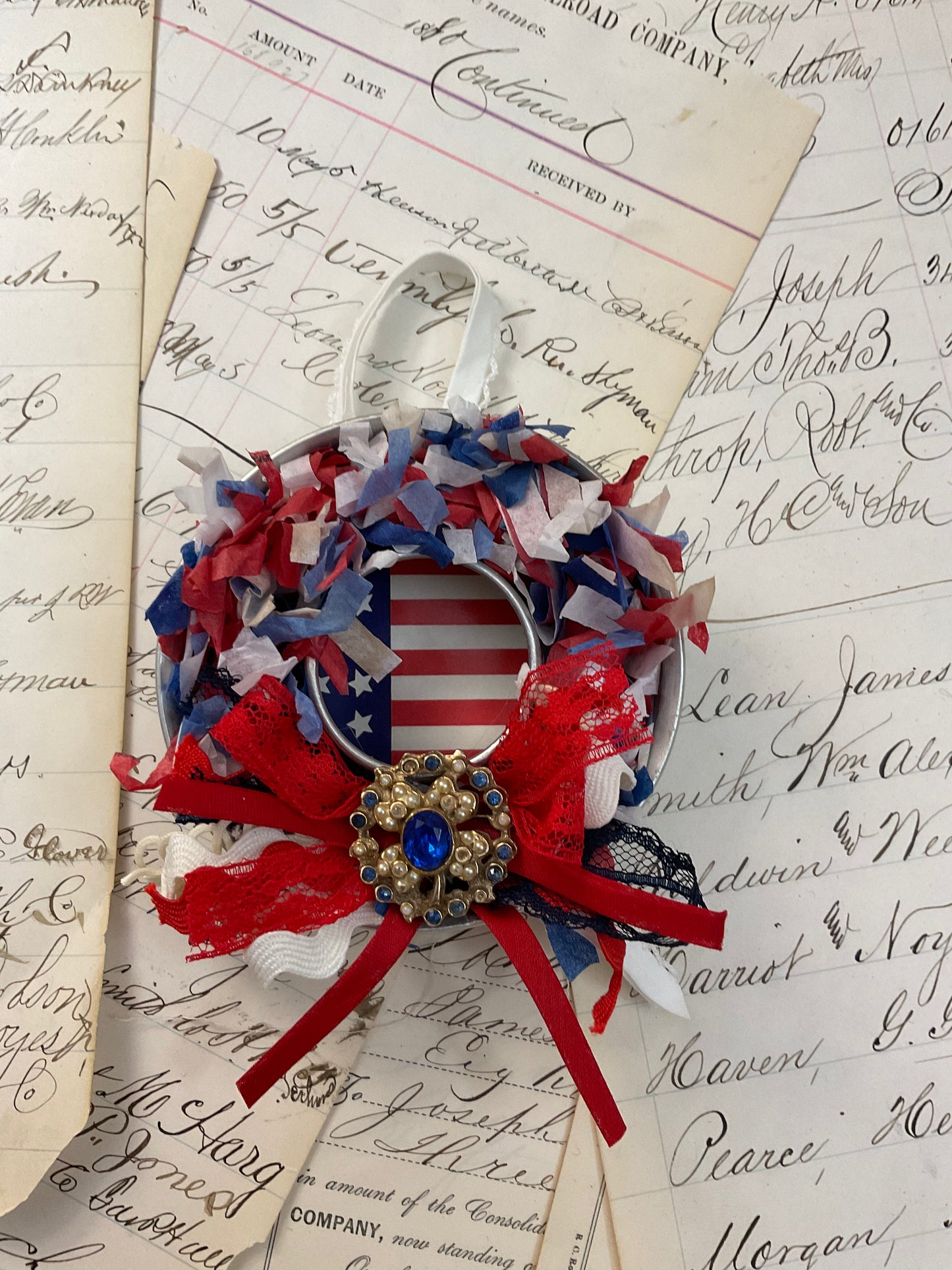 Patriotic Wreath Ornament - B