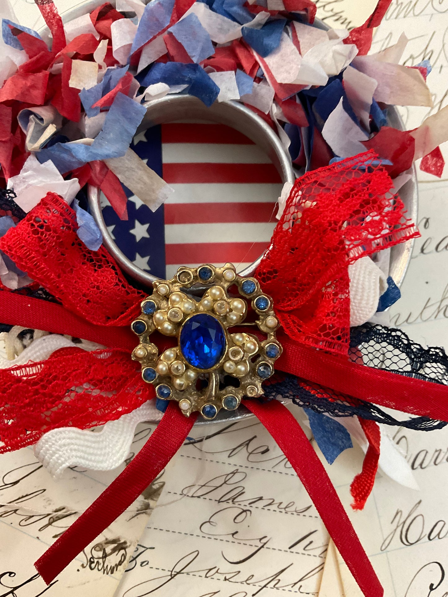 Patriotic Wreath Ornament - B