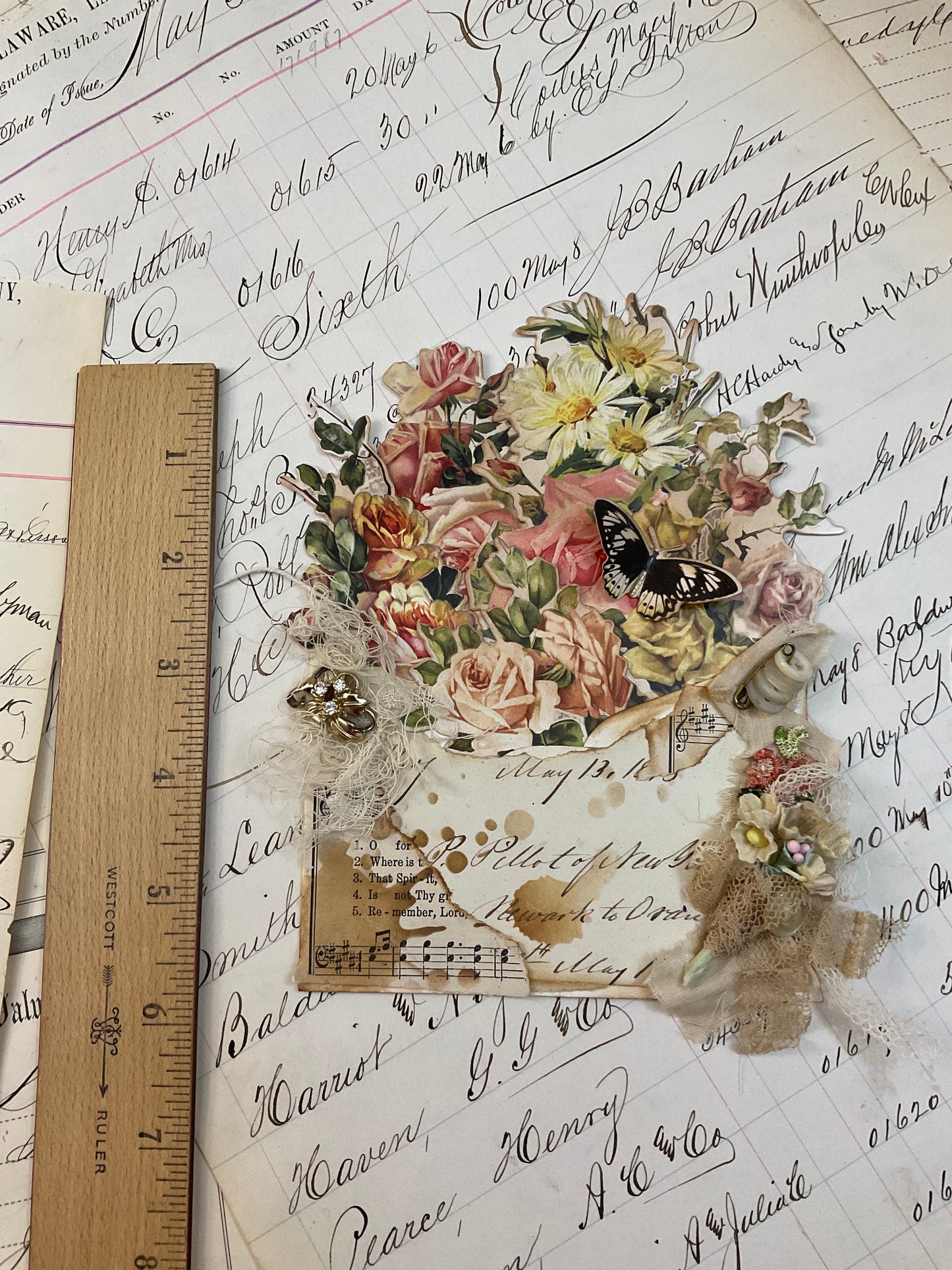 Flower envelope pocket – C