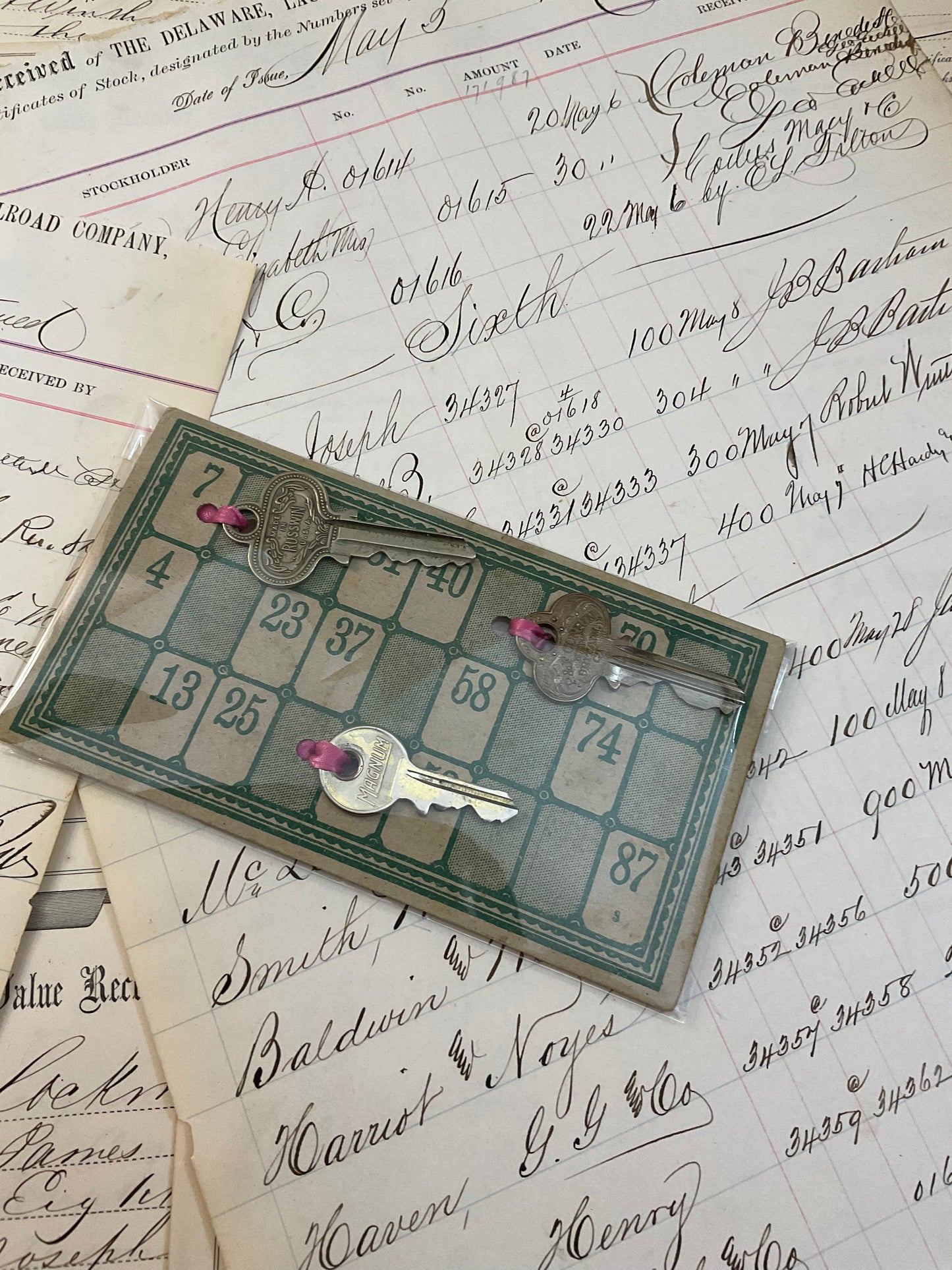 Vintage keys on game card – a