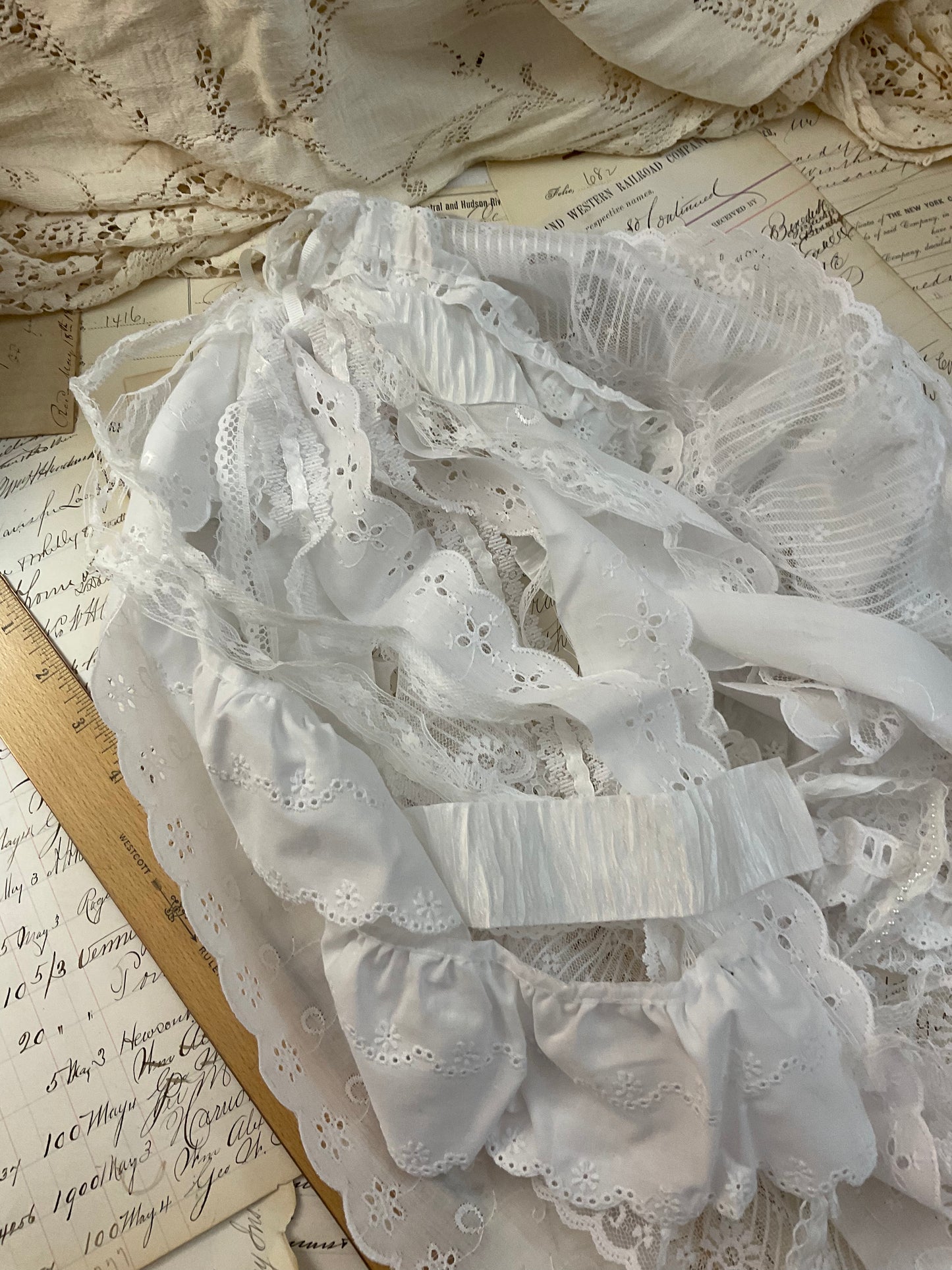 Variety pack – 12 yards of white lace