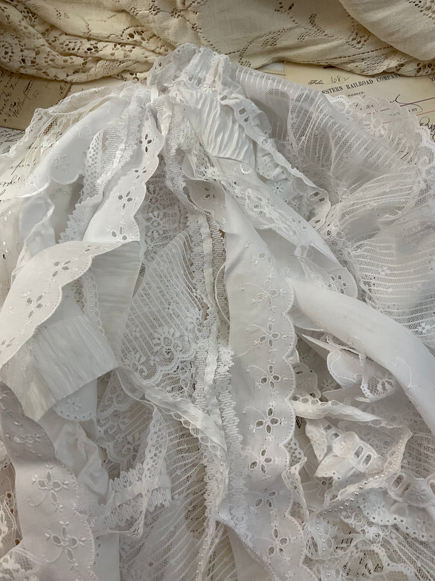 Variety pack – 12 yards of white lace