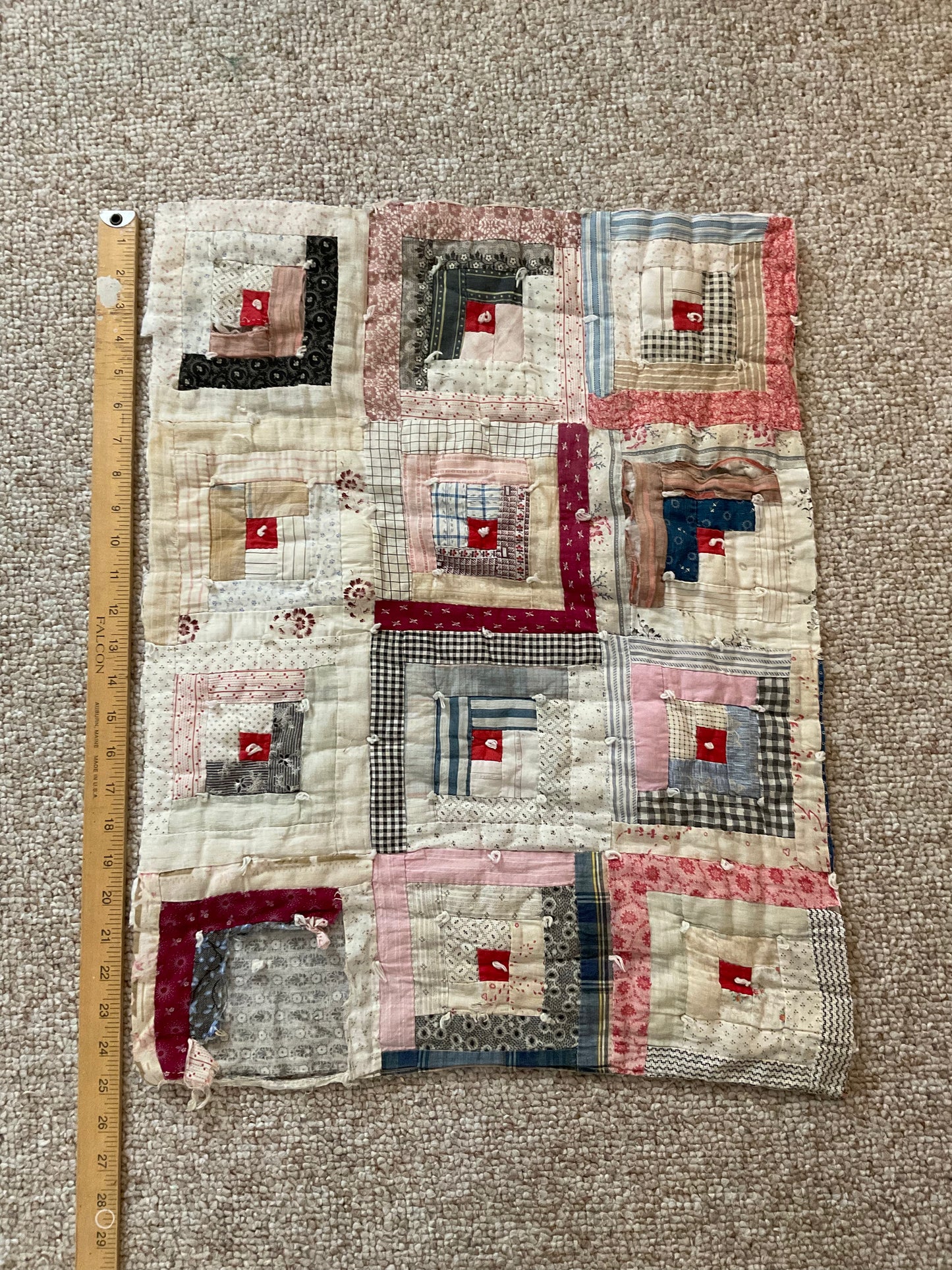 Log Cabin Quilt piece