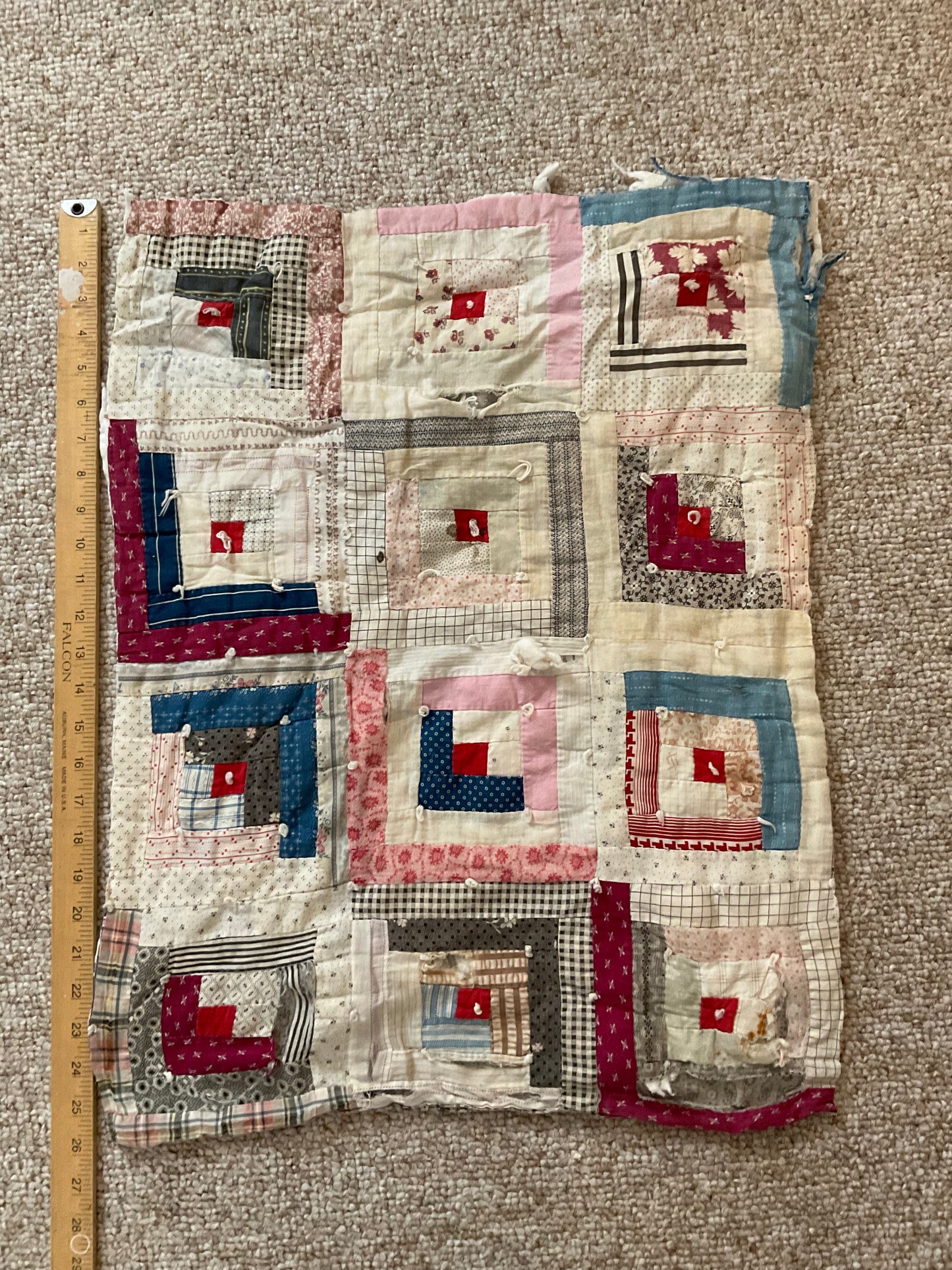 Log Cabin Quilt piece