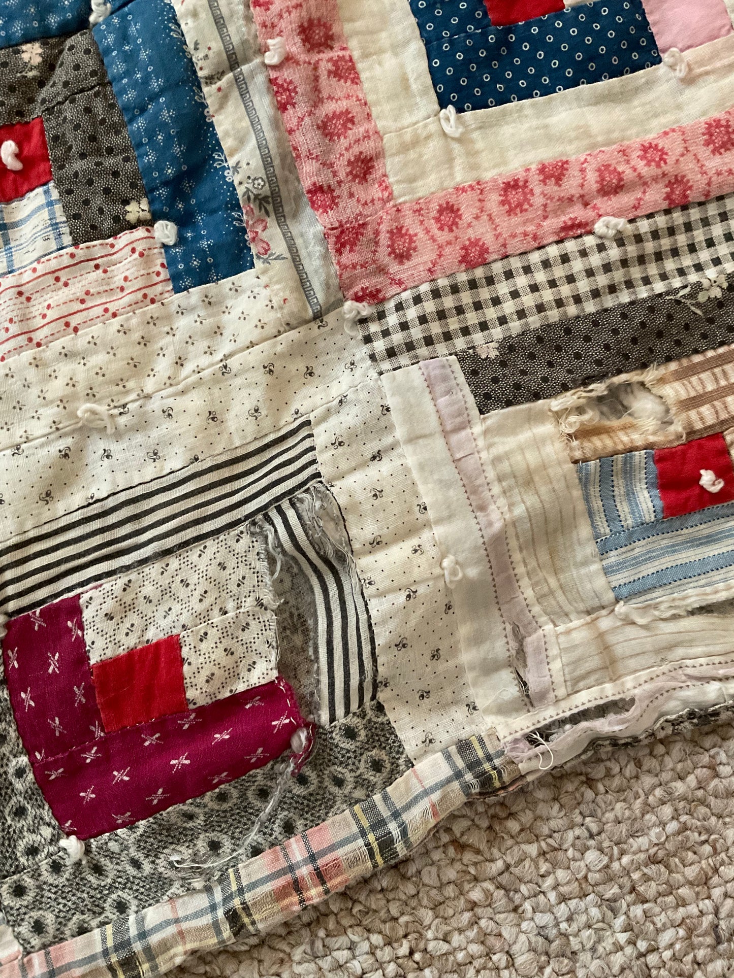 Log Cabin Quilt piece