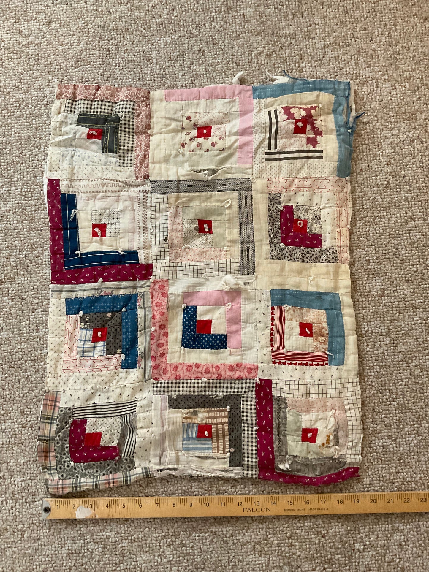 Log Cabin Quilt piece