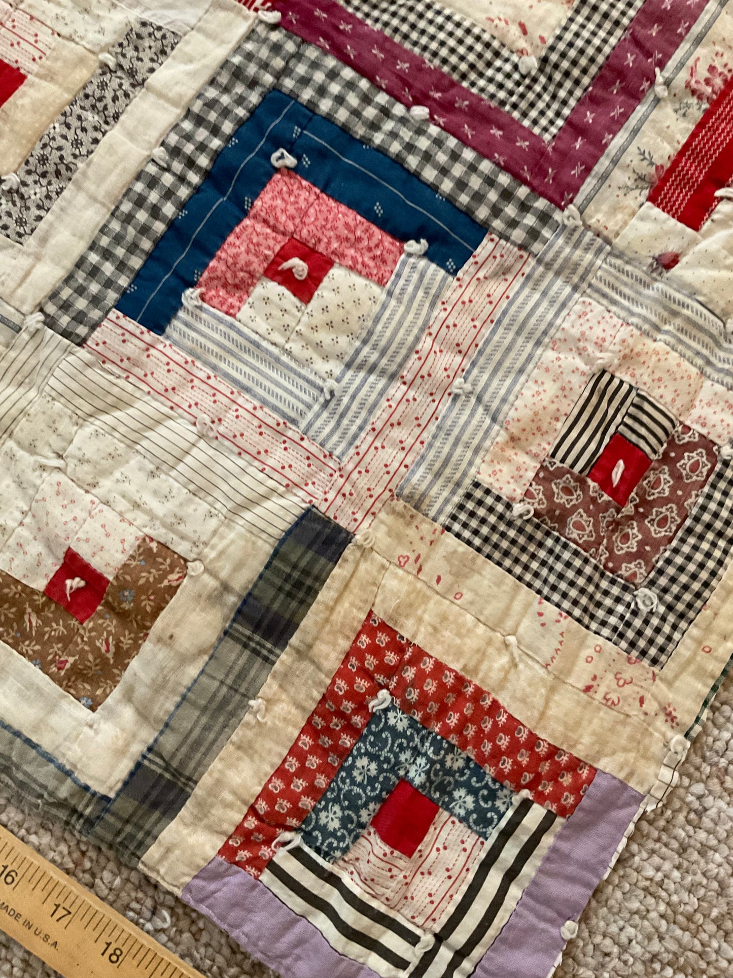 Log Cabin Quilt piece