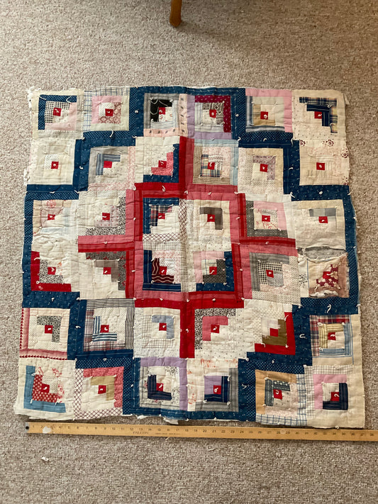 Extra Large piece of Log Cabin Quilt piece