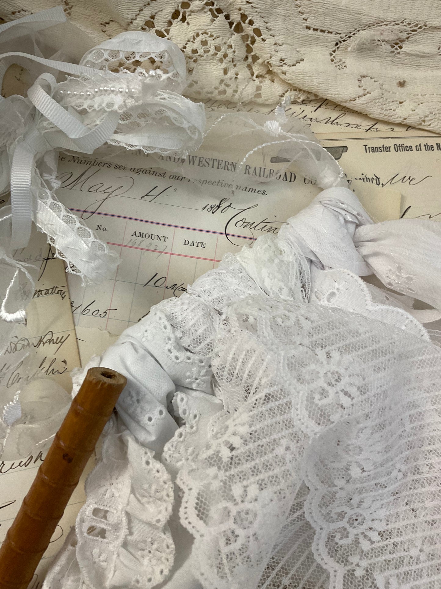 White Lace on a Spool piece
