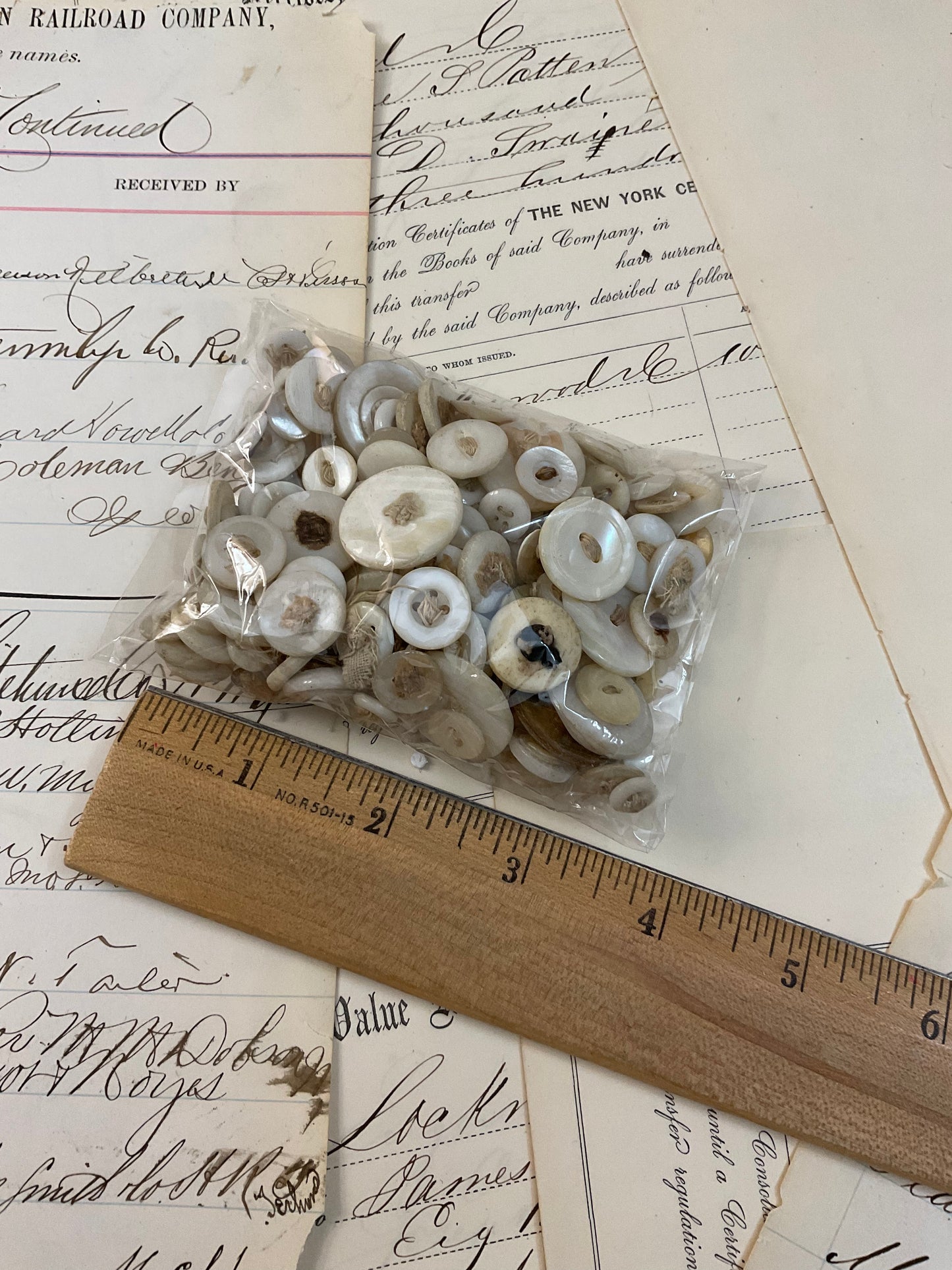 White and Cream Buttons with Thread