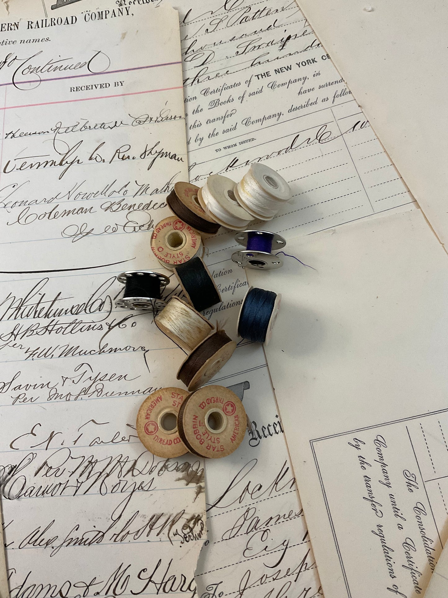 12 Bobbins- Paper and Metal