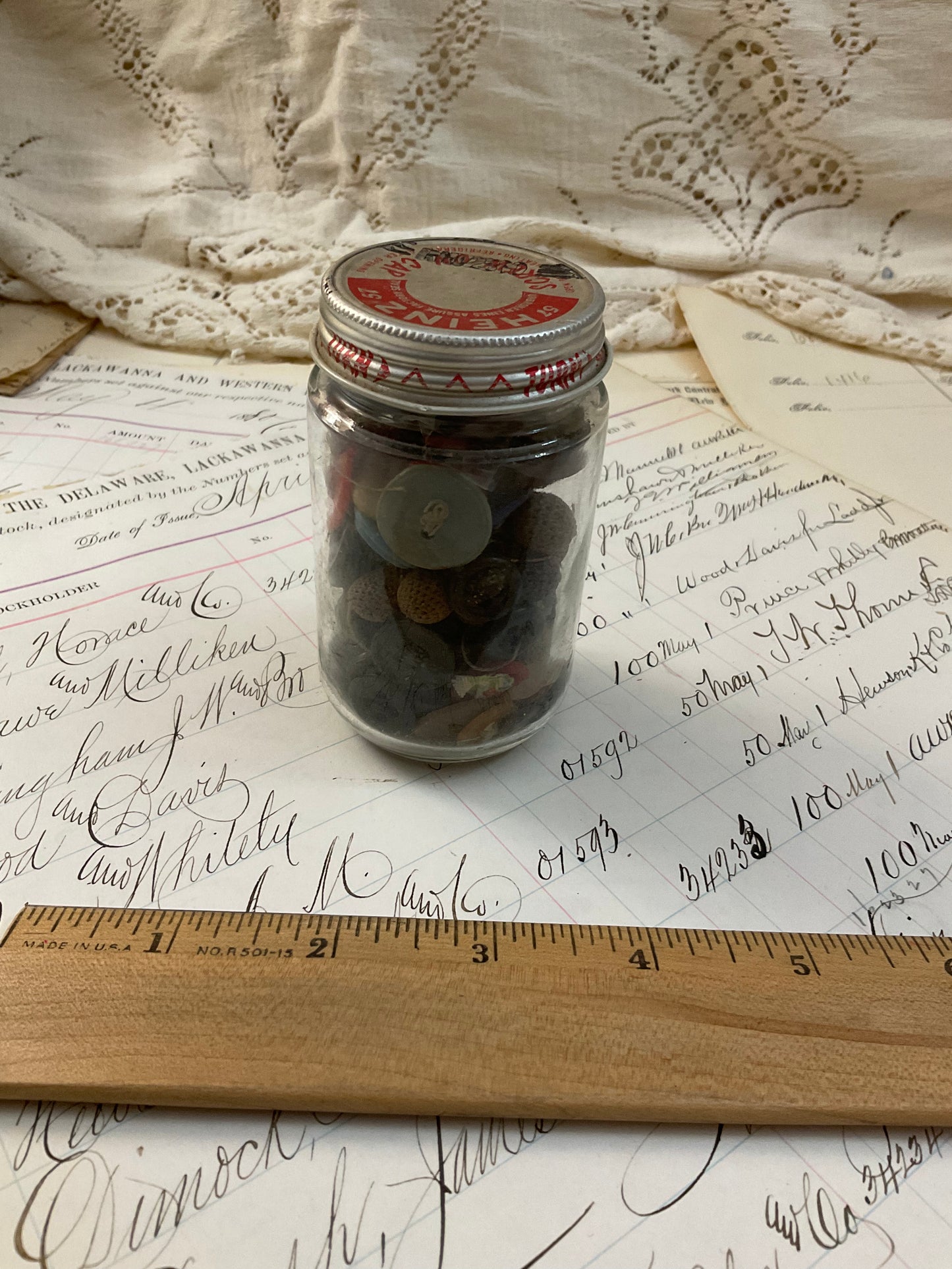 Buttons in a baby food jar