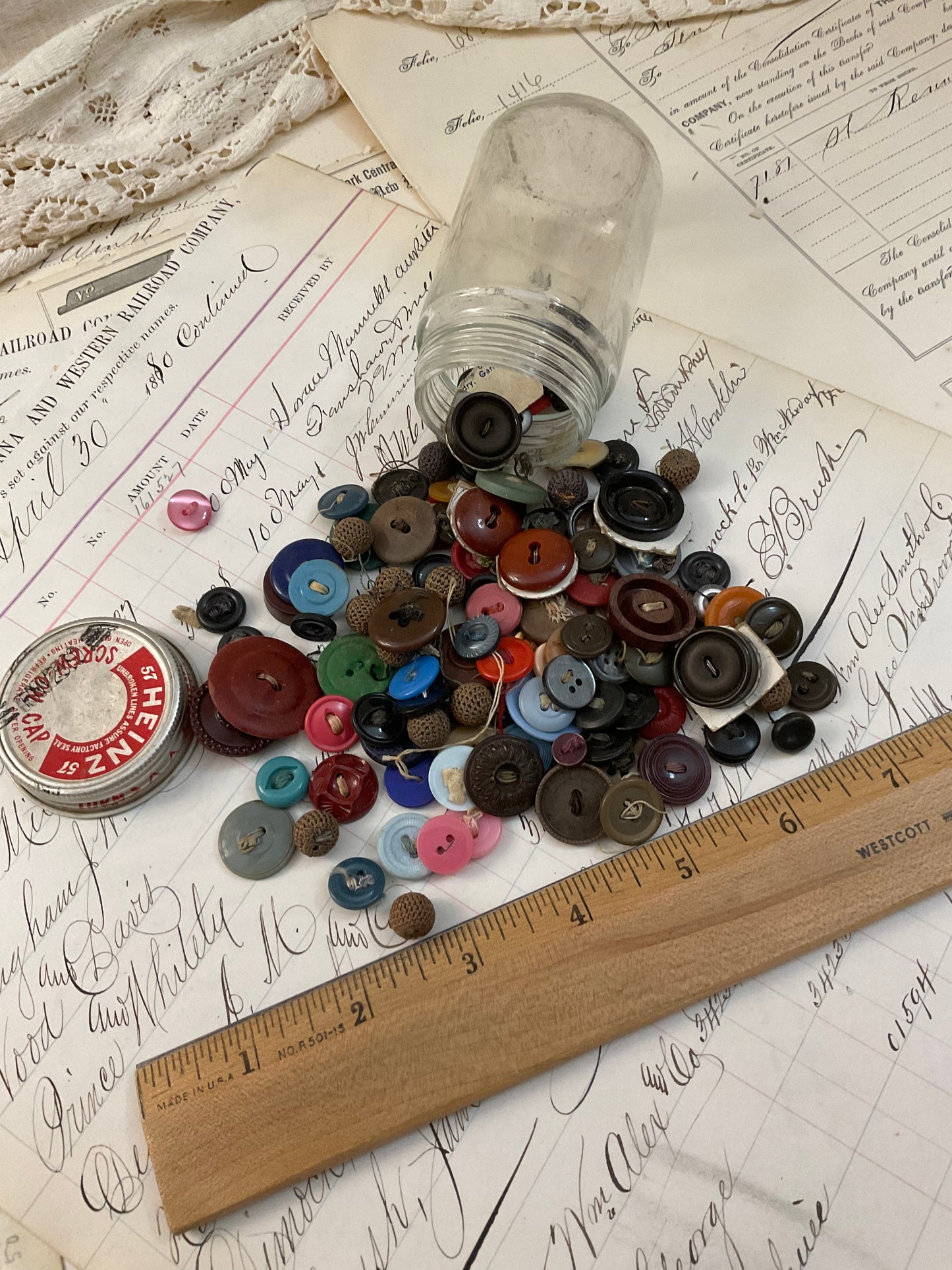 Buttons in a baby food jar